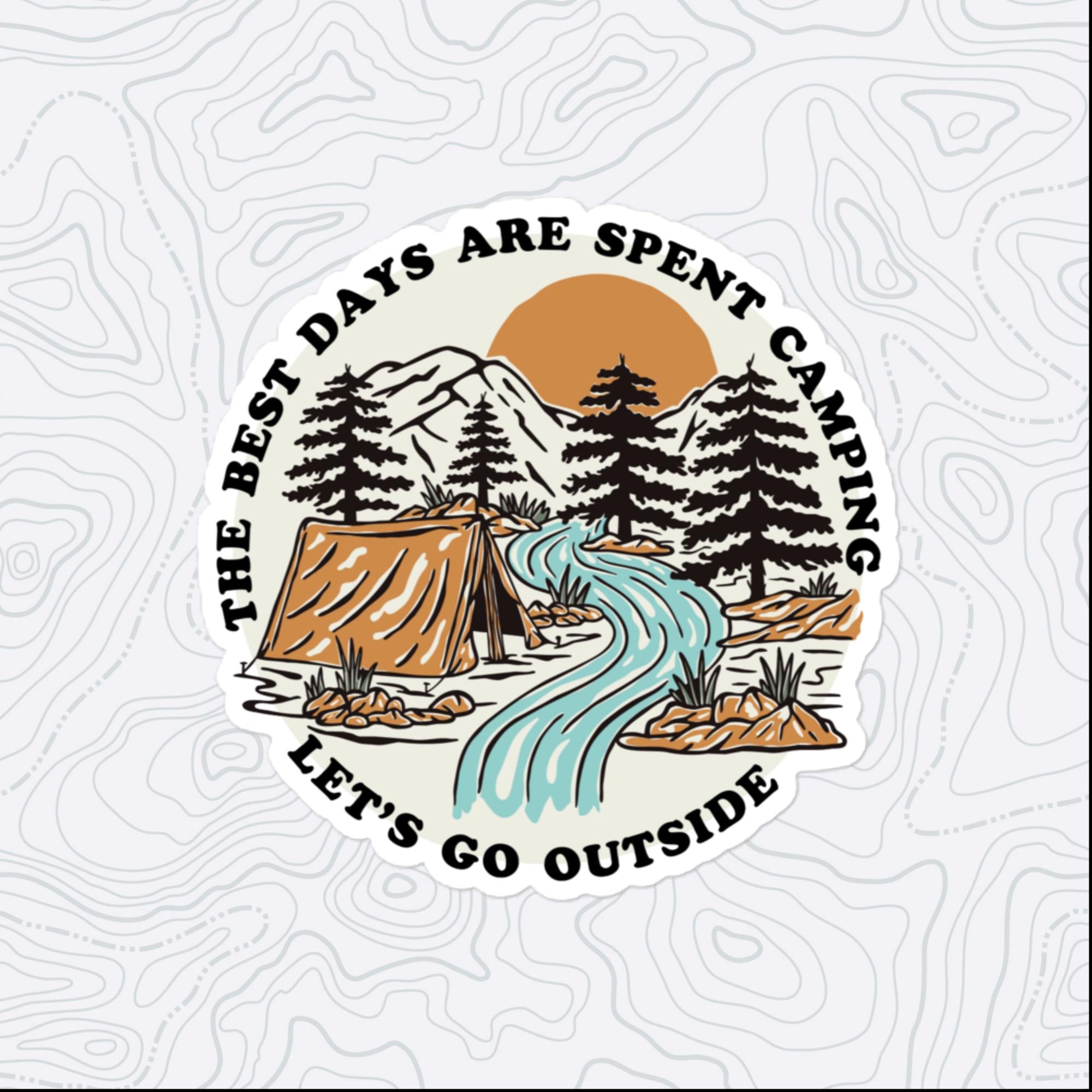Best Days Camping Sticker, Large 4in Vinyl Sticker
