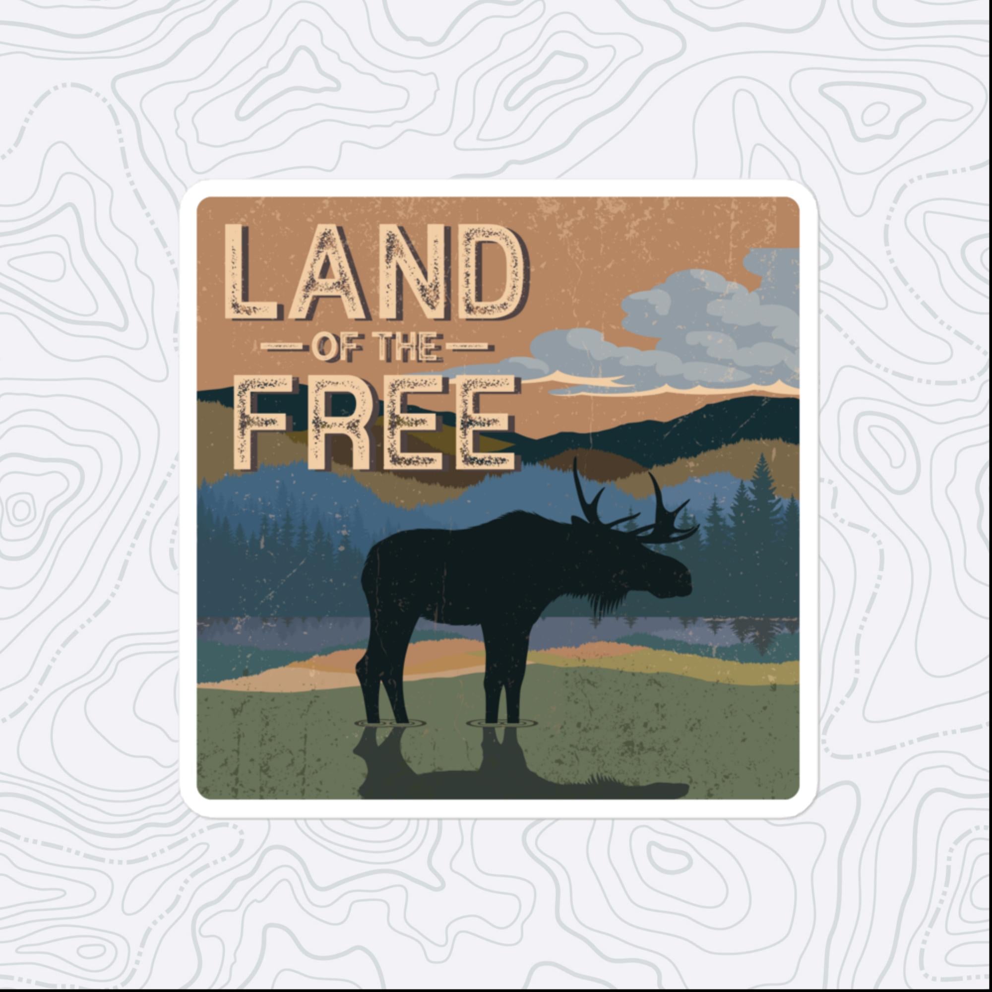 Land of the Free Sticker, Large 4in Vinyl Sticker