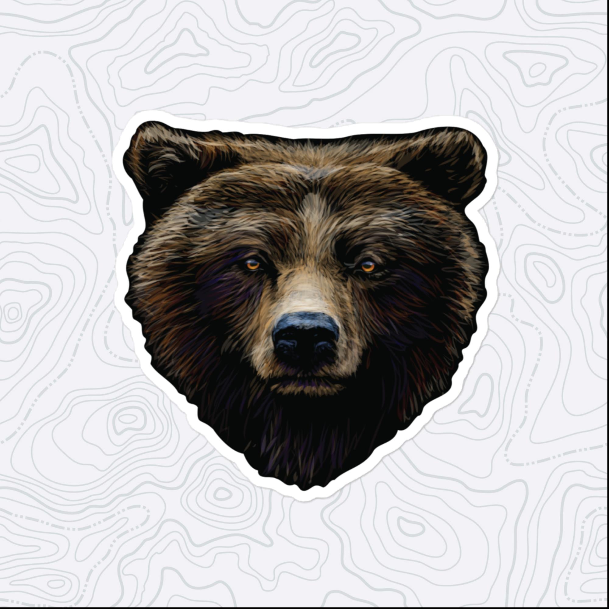 Bear Face Sticker Sticker, Large 4in Vinyl Sticker