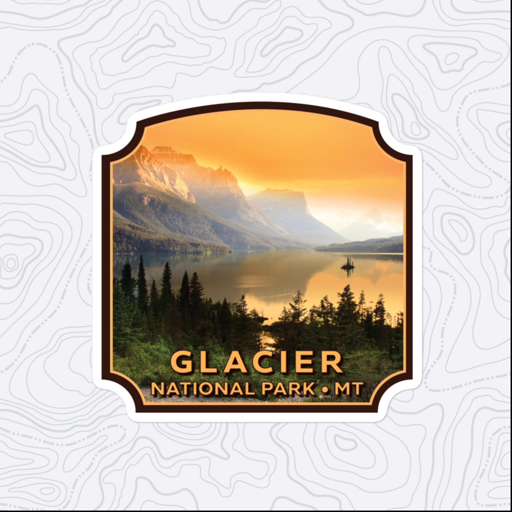 Glacier National Park Sticker, Large 4in Vinyl Sticker