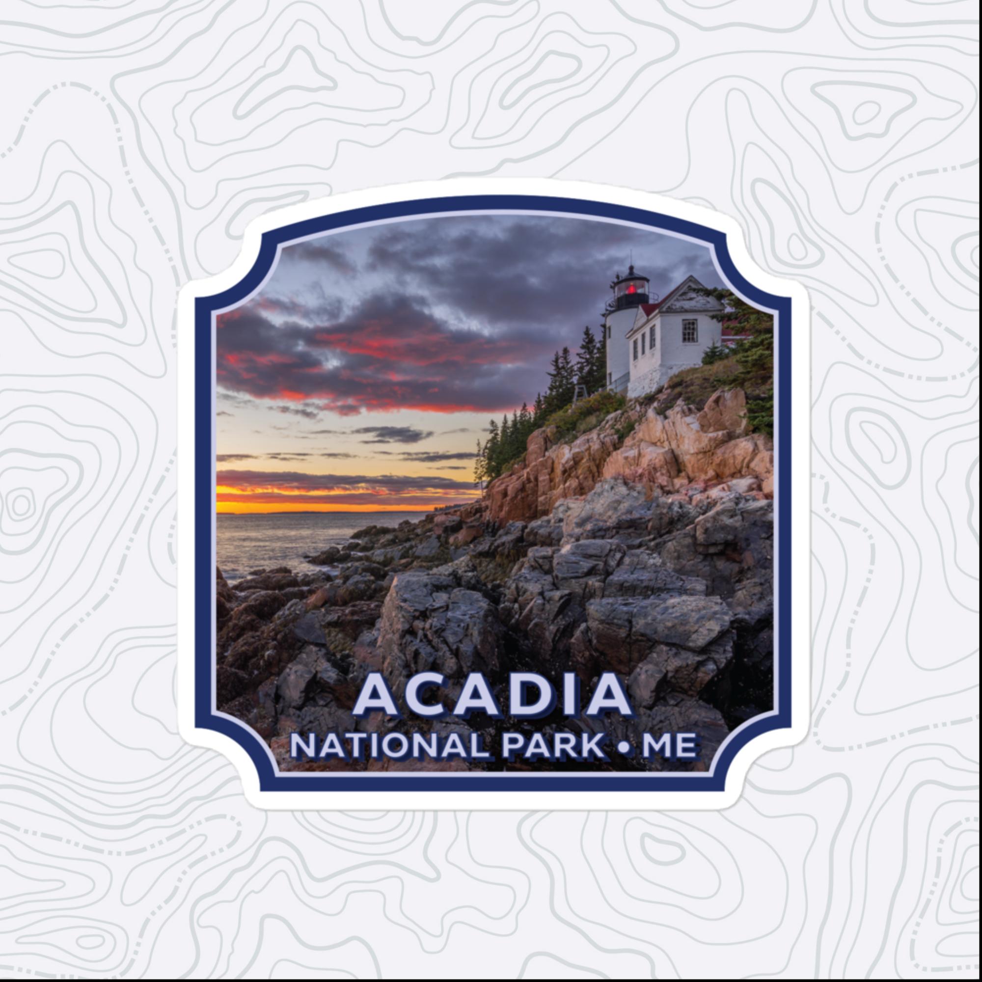 Acadia National Park Sticker, Large 4in Vinyl Sticker
