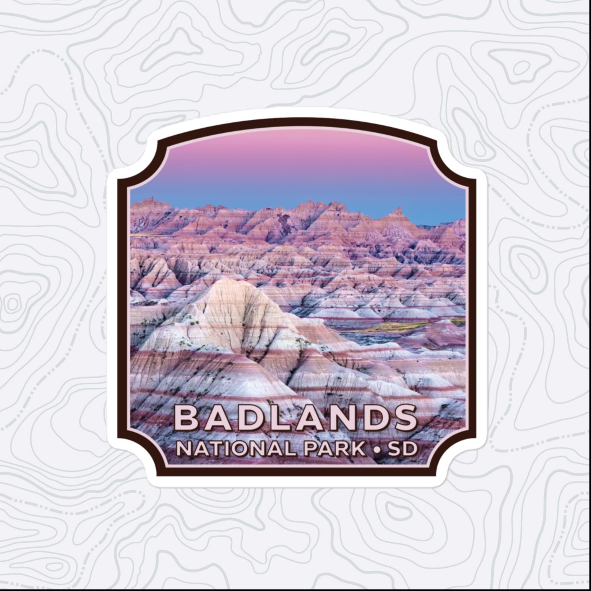 Badlands National Park Sticker, Large 4in Vinyl Sticker