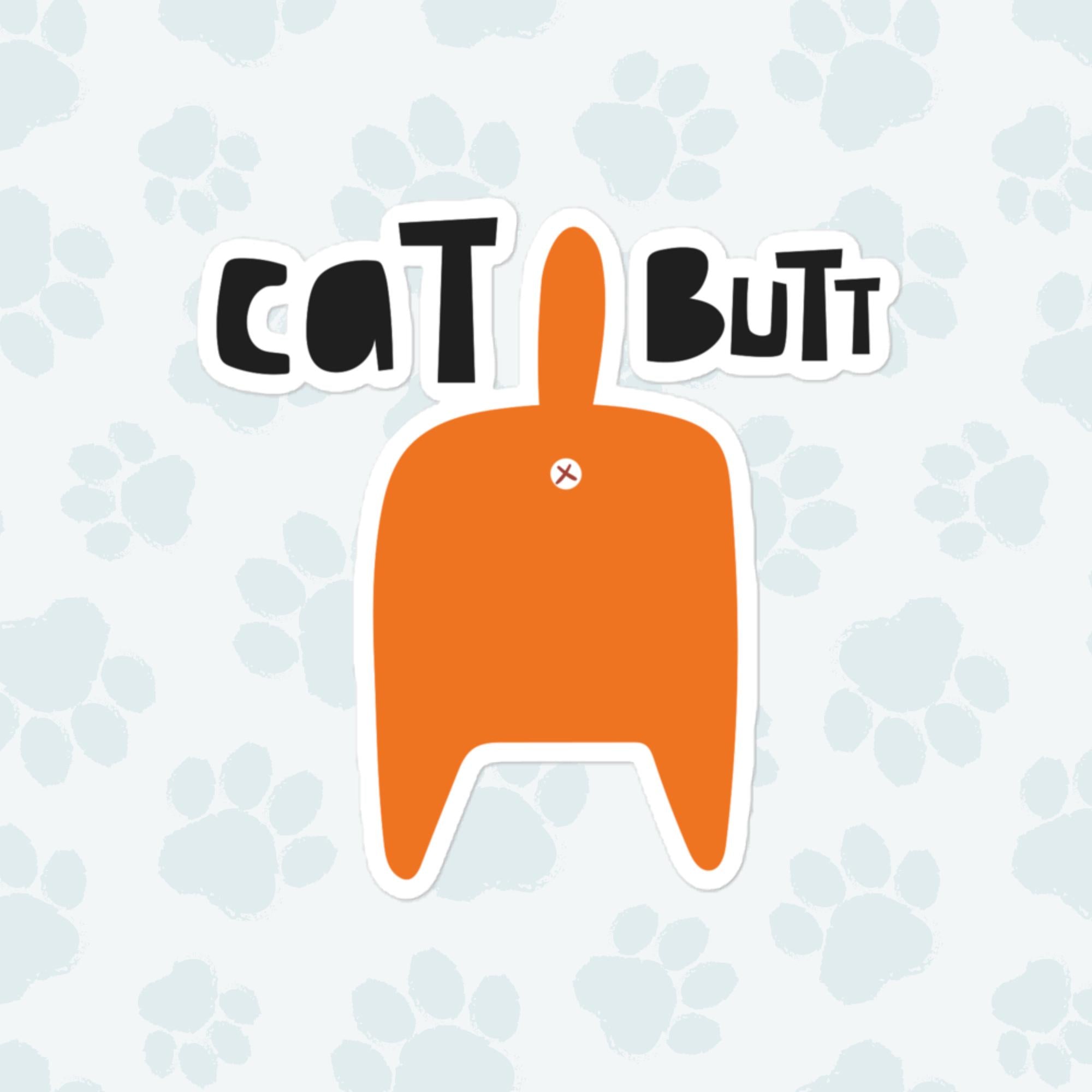 Cat Butt Sticker, Large 4in Vinyl Sticker