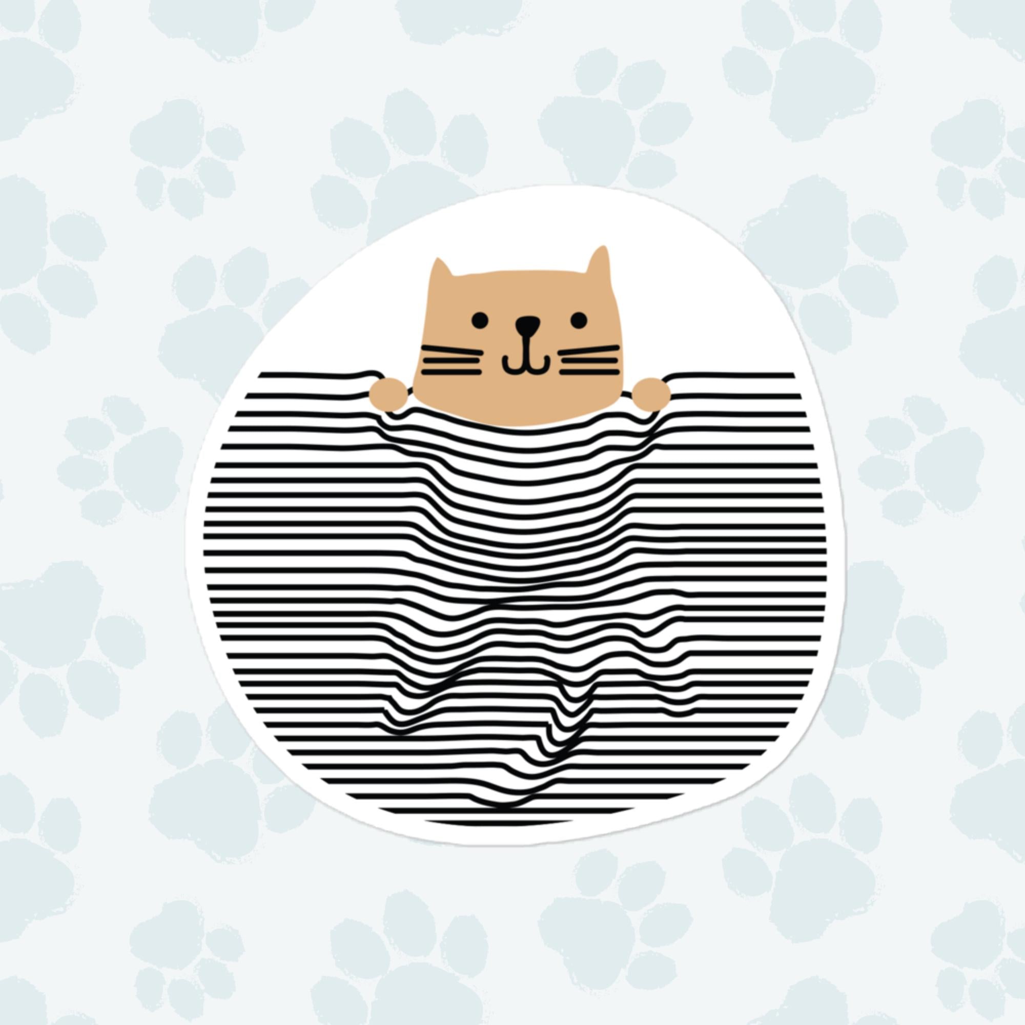 Cat Blanket Sticker, Large 4in Vinyl Sticker