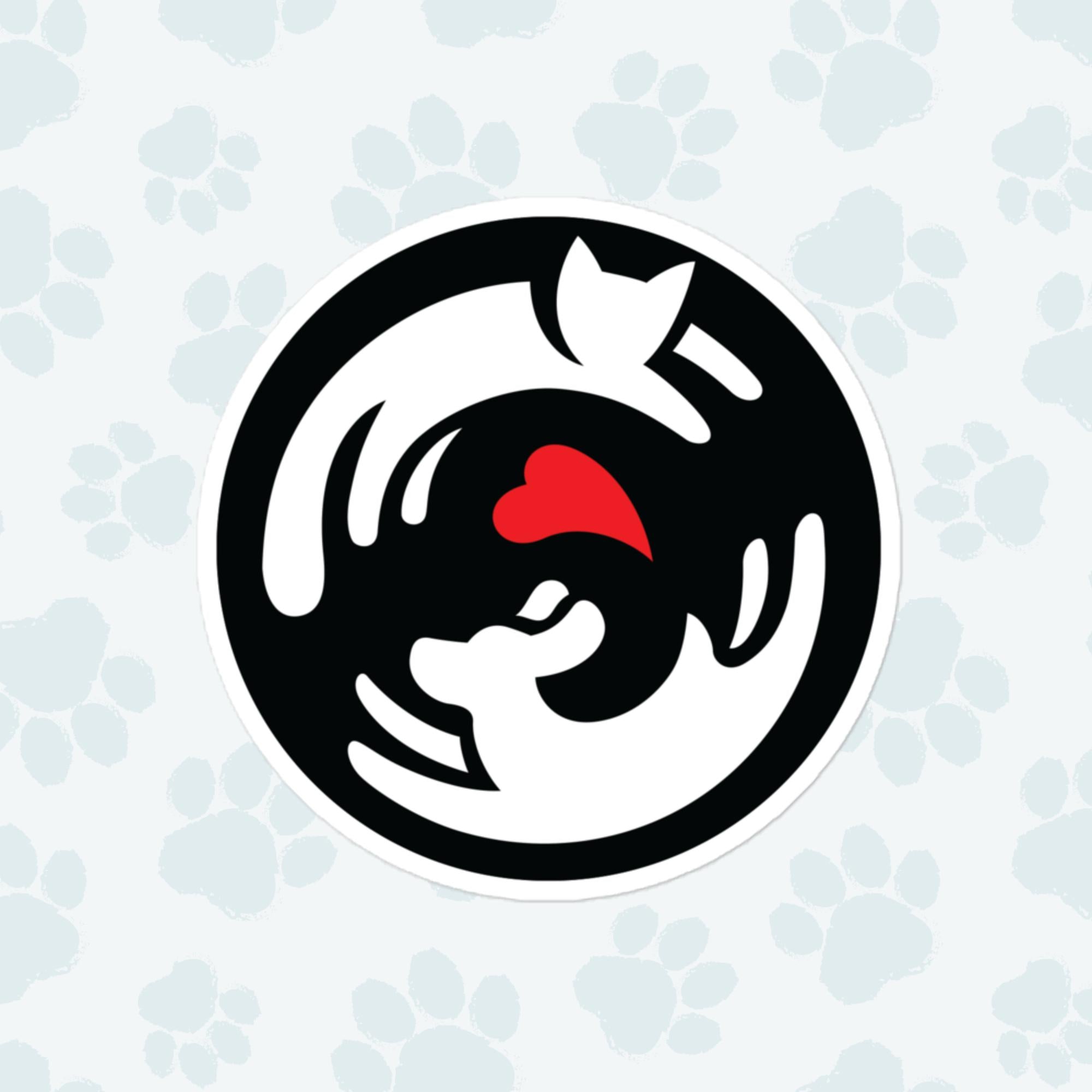 Heart Pets Sticker, Large 4in Vinyl Sticker