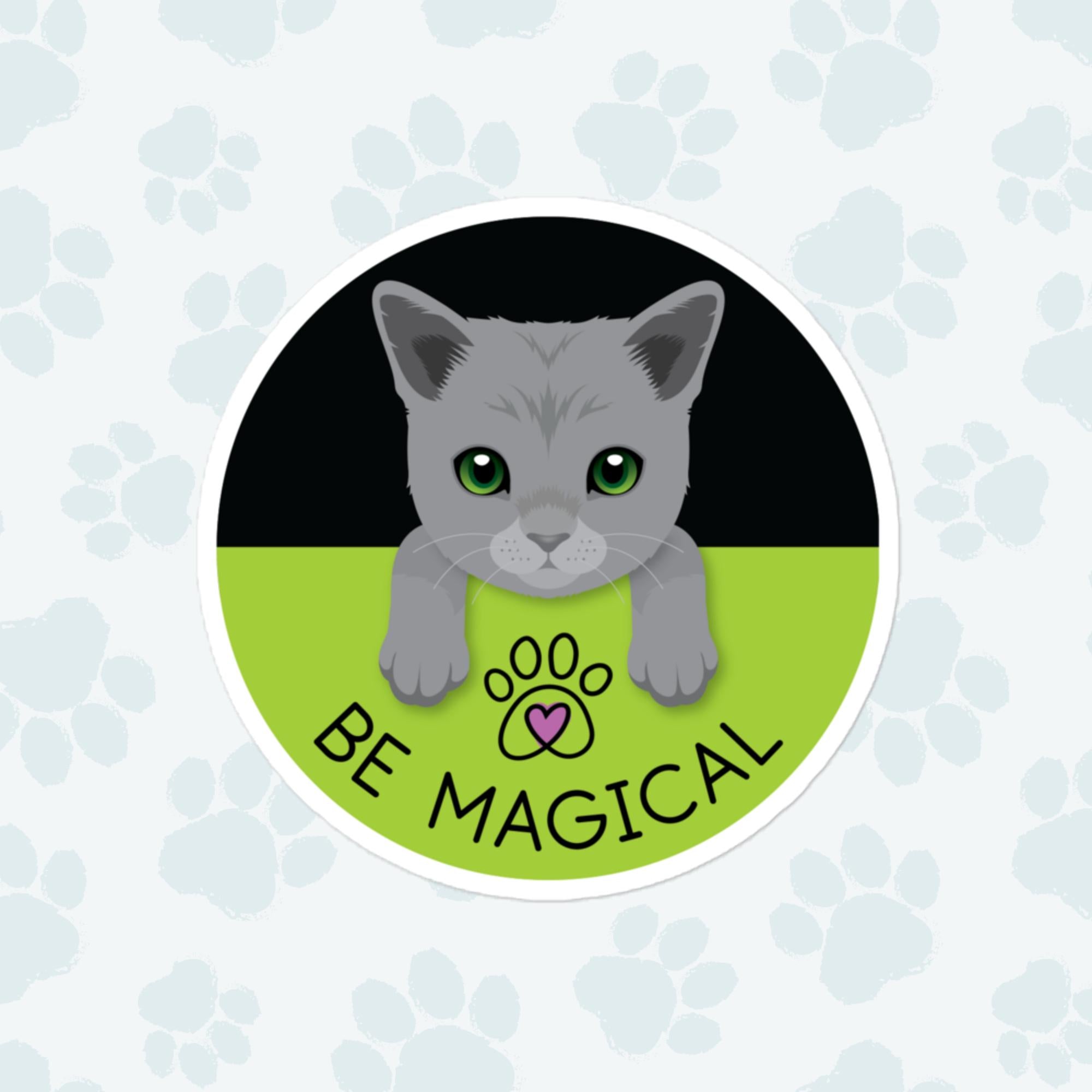 Be Magical Cat Sticker, Large 4in Vinyl Sticker