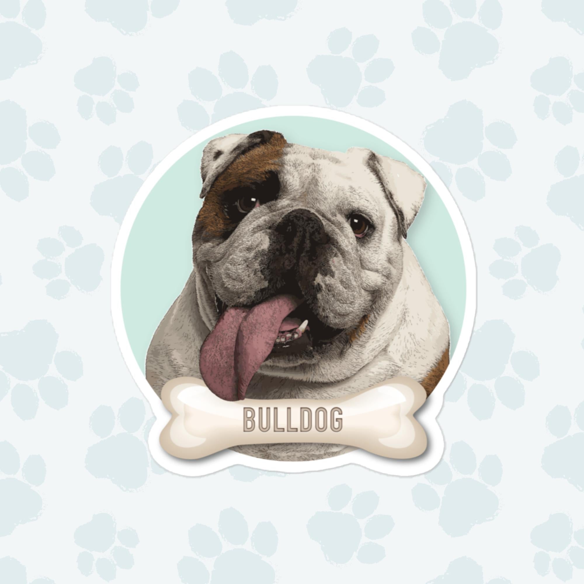 Bulldog Sticker, Large 4in Vinyl Sticker