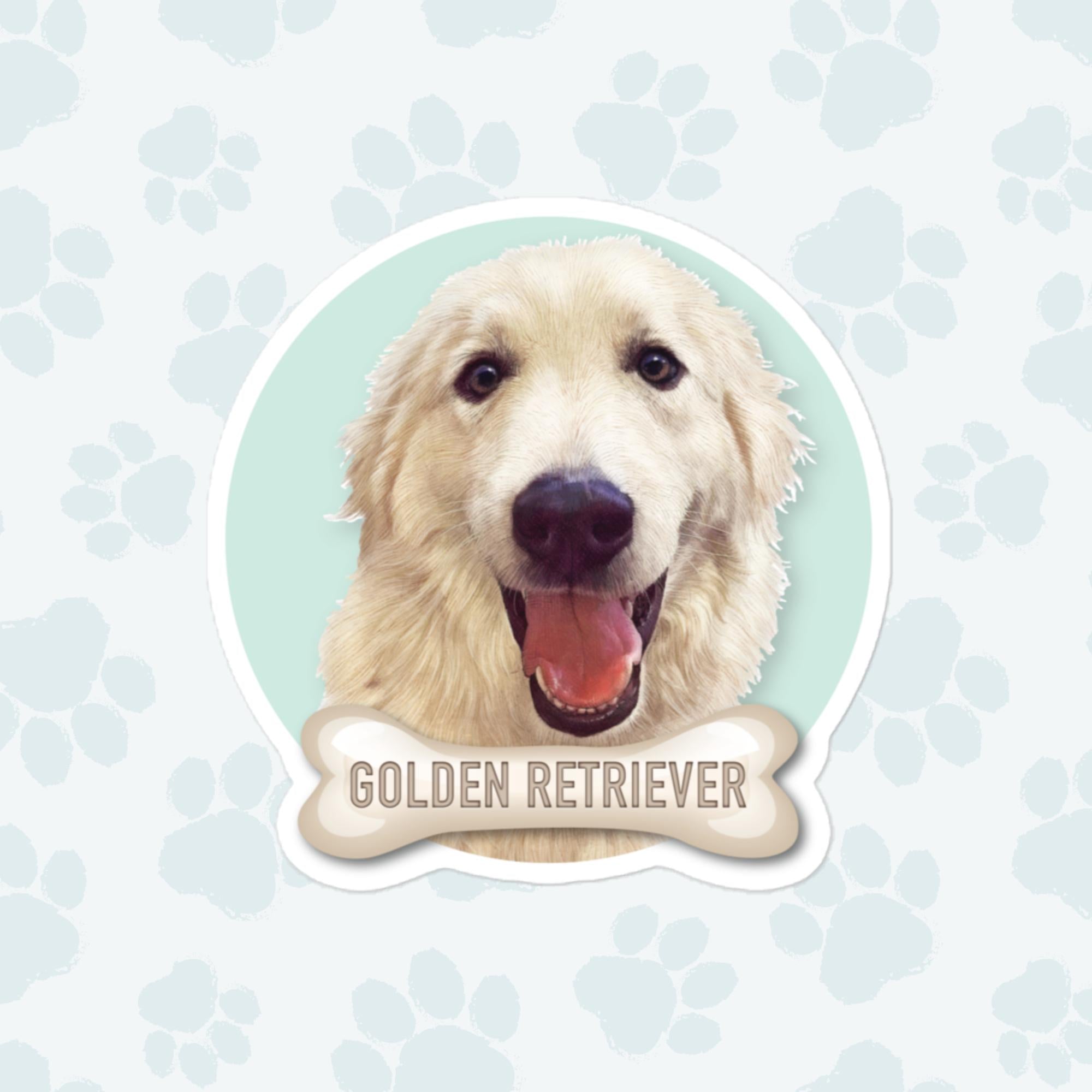 Golden Retriever Sticker, Large 4in Vinyl Sticker