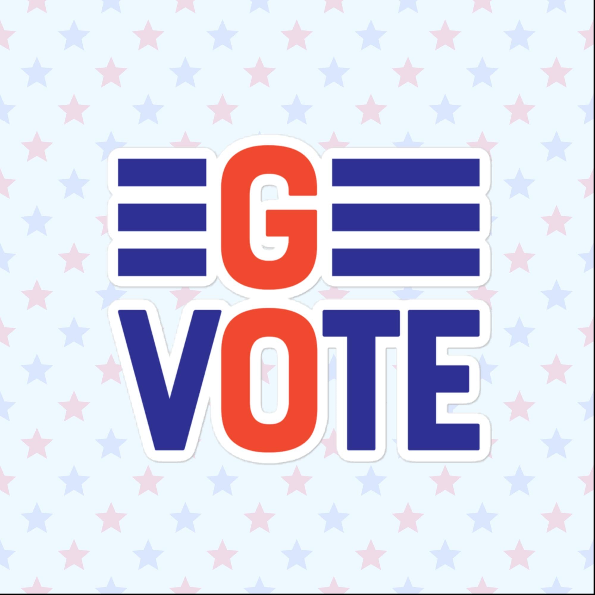 Go Vote Sticker, Large 4in Vinyl Sticker