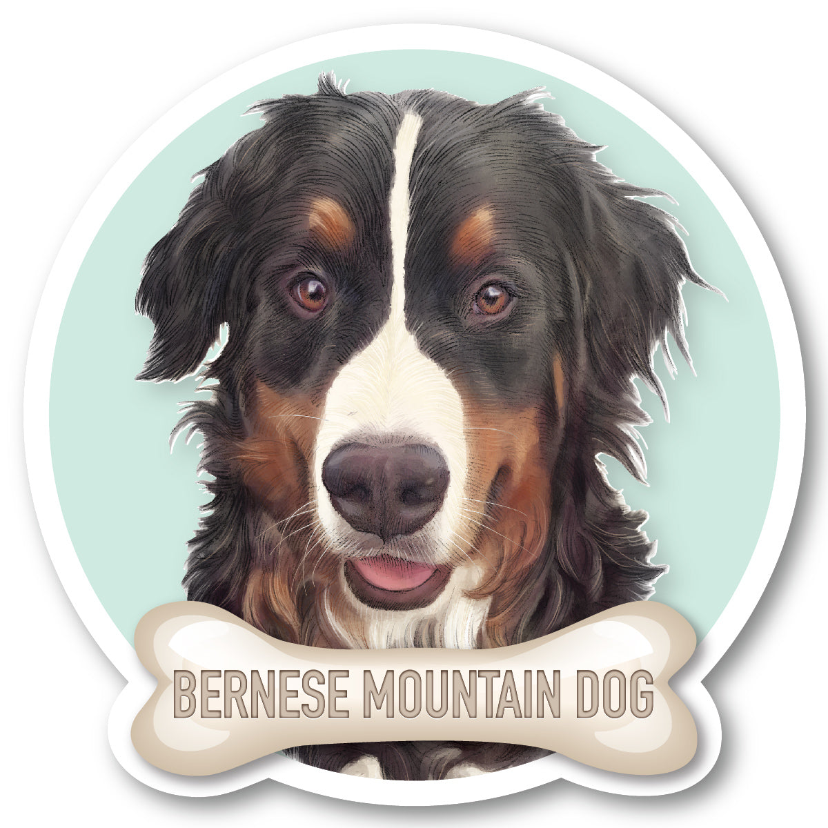 Bernese Mountain Dog Curly Vinyl Sticker