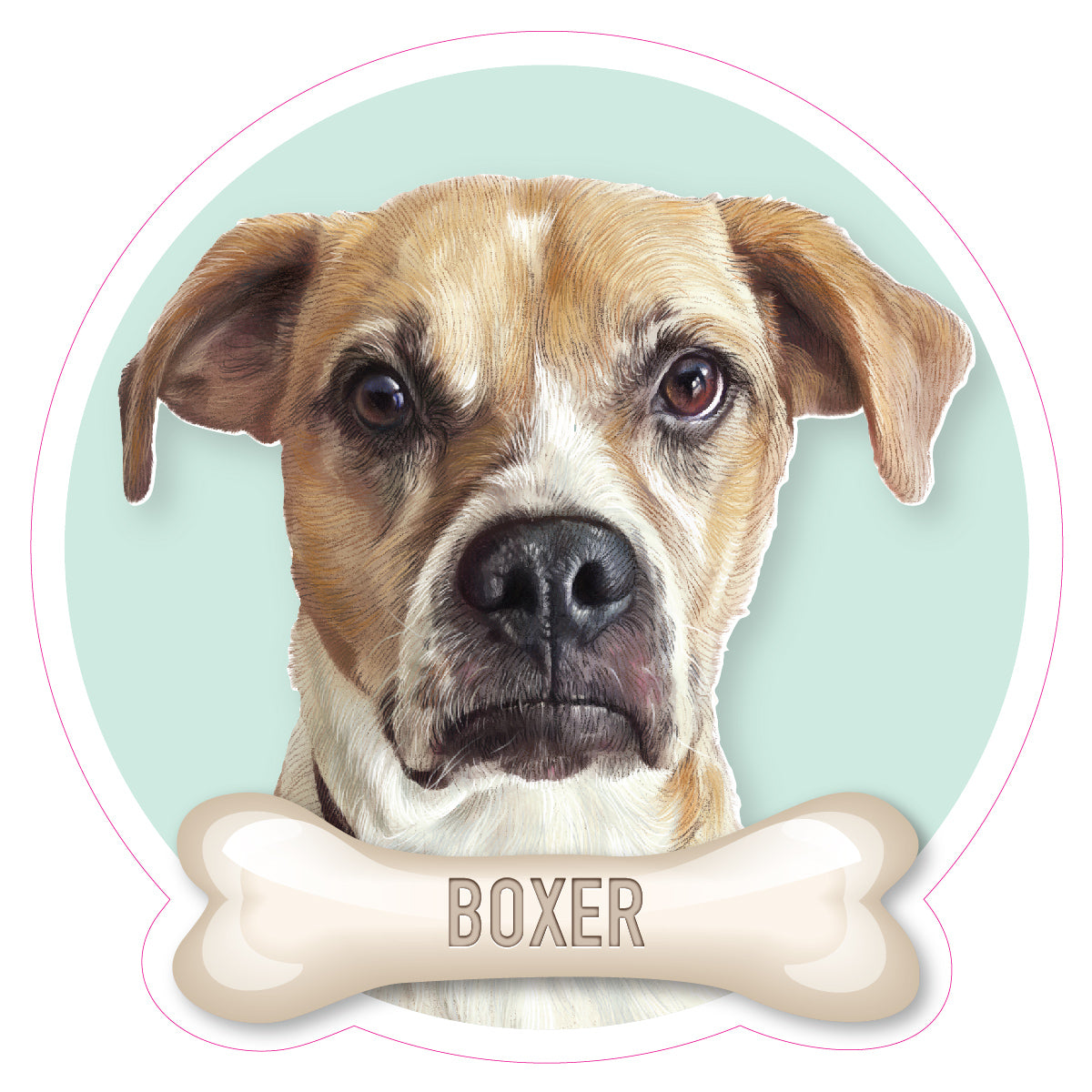 Boxer Yellow Vinyl Sticker