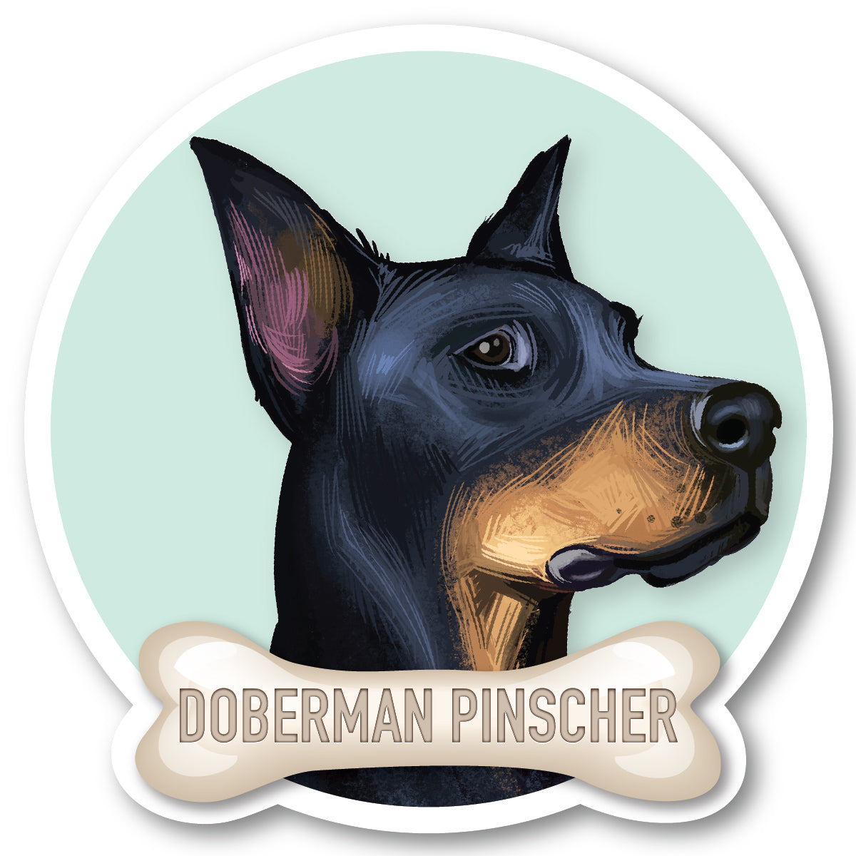 Doberman Pinscher Vinyl Sticker