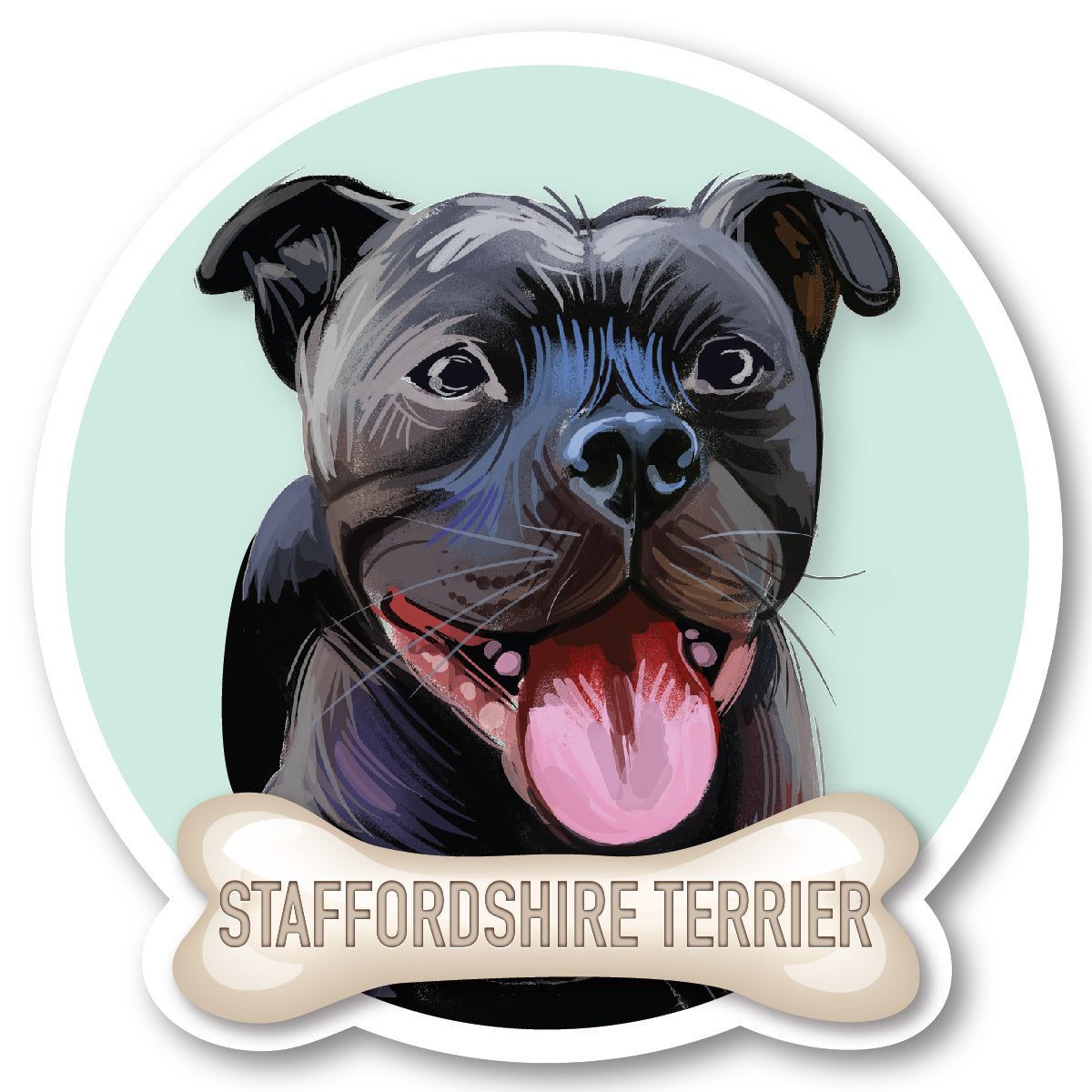 Staffordshire Terrier Black Vinyl Sticker