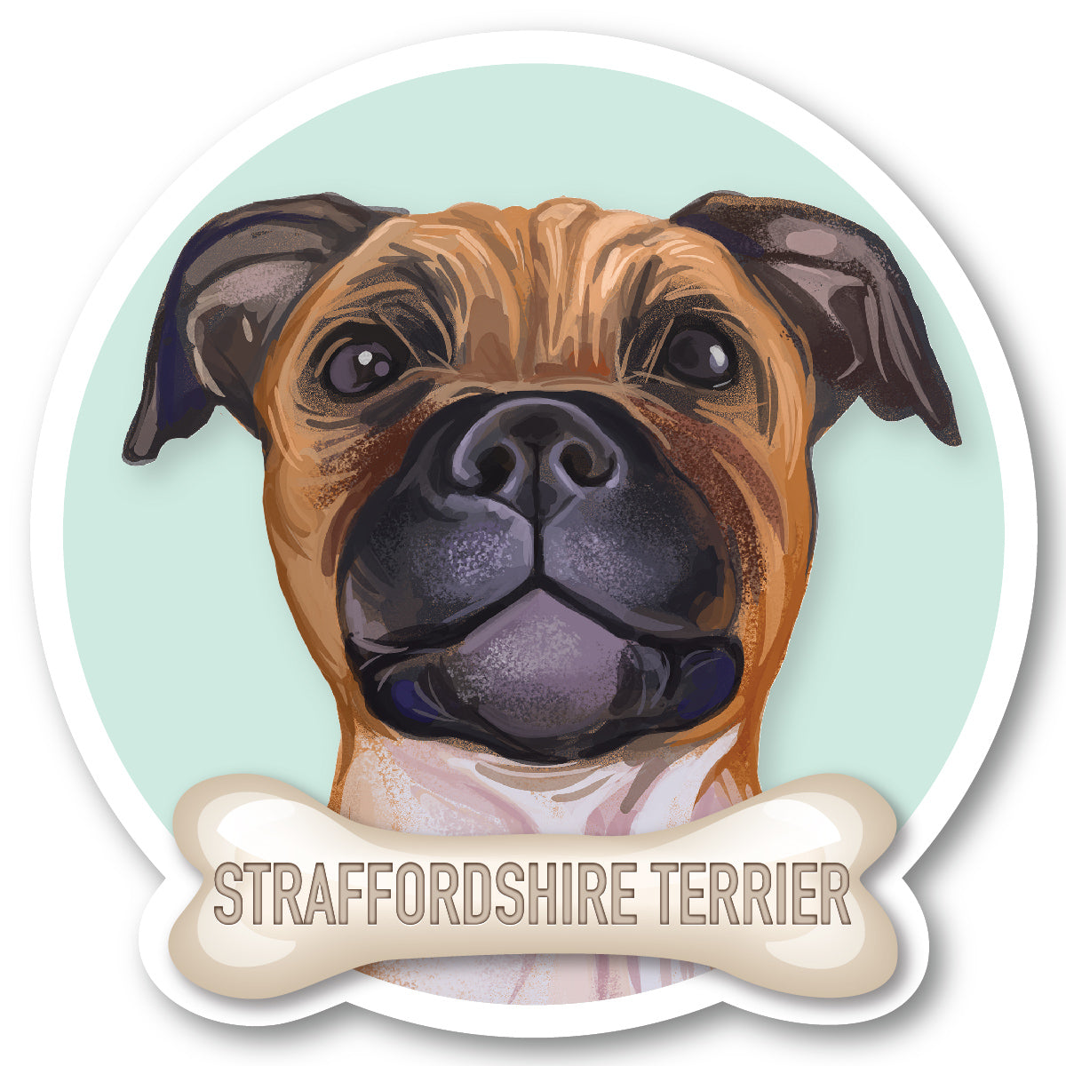 Staffordshire Terrier Brown Vinyl Sticker
