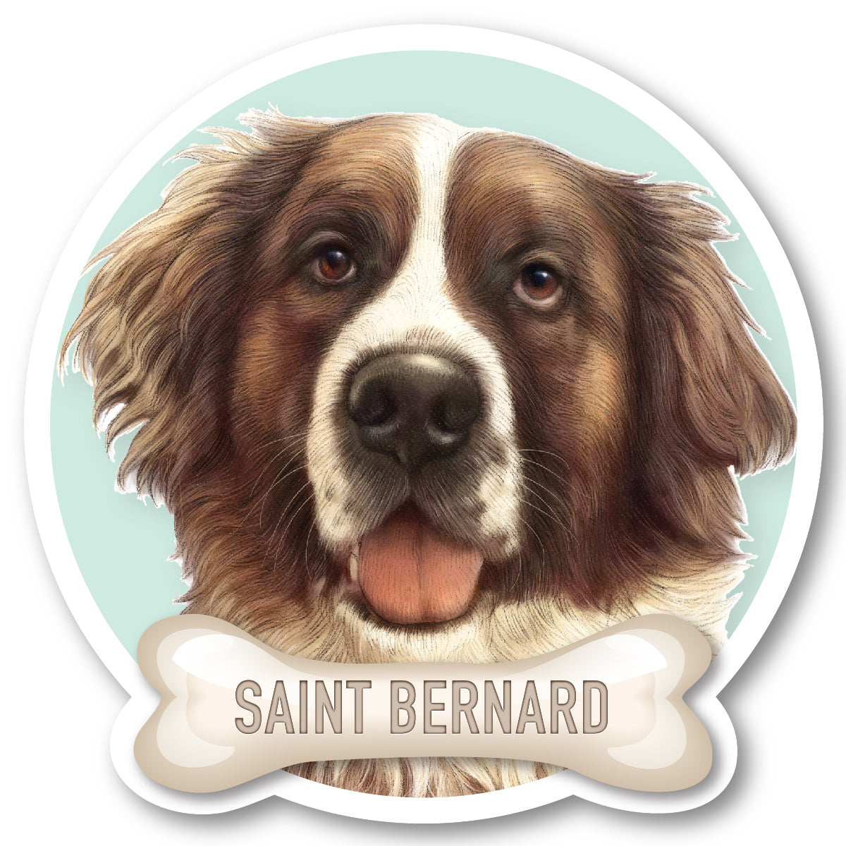 Saint Bernard Brown Vinyl Sticker