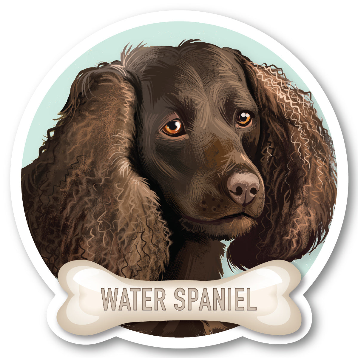 Water Spaniel Vinyl Sticker
