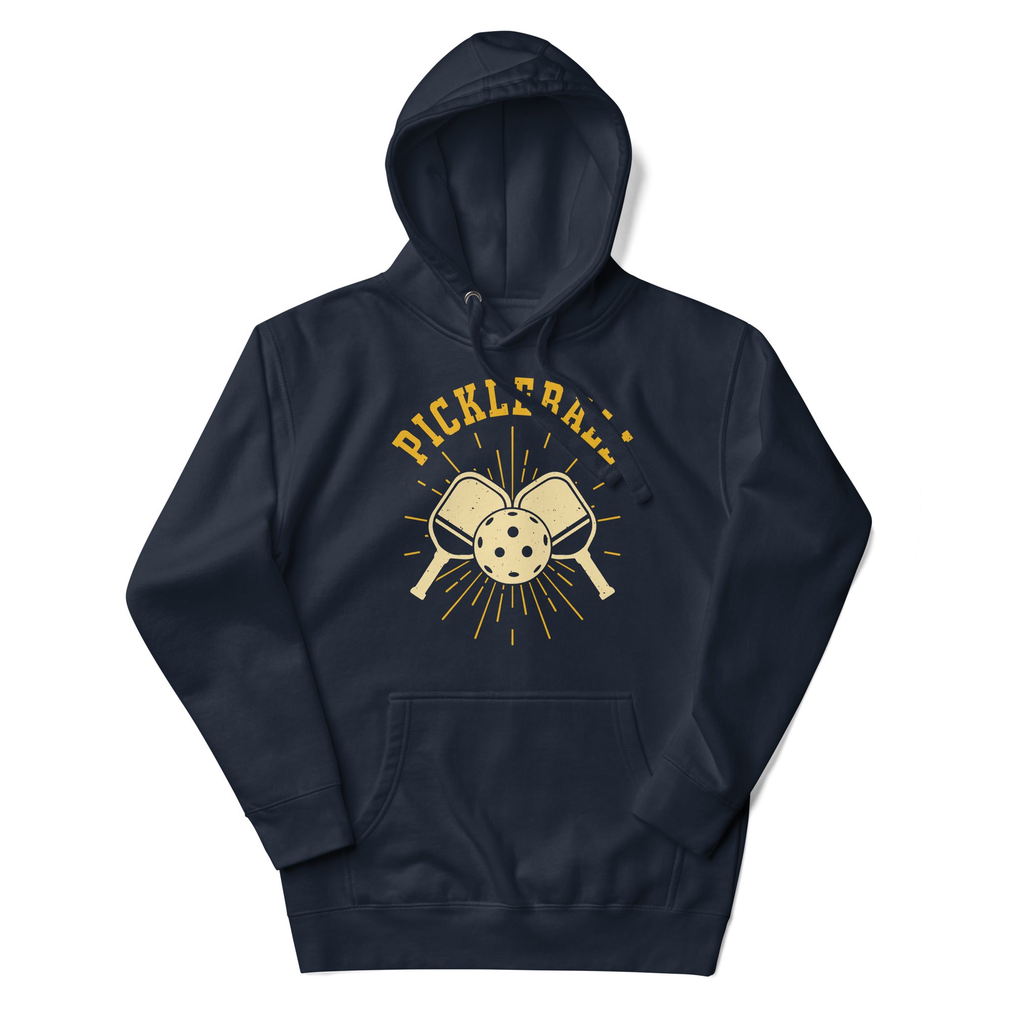 a navy sweatshirt with the words pickleball on it