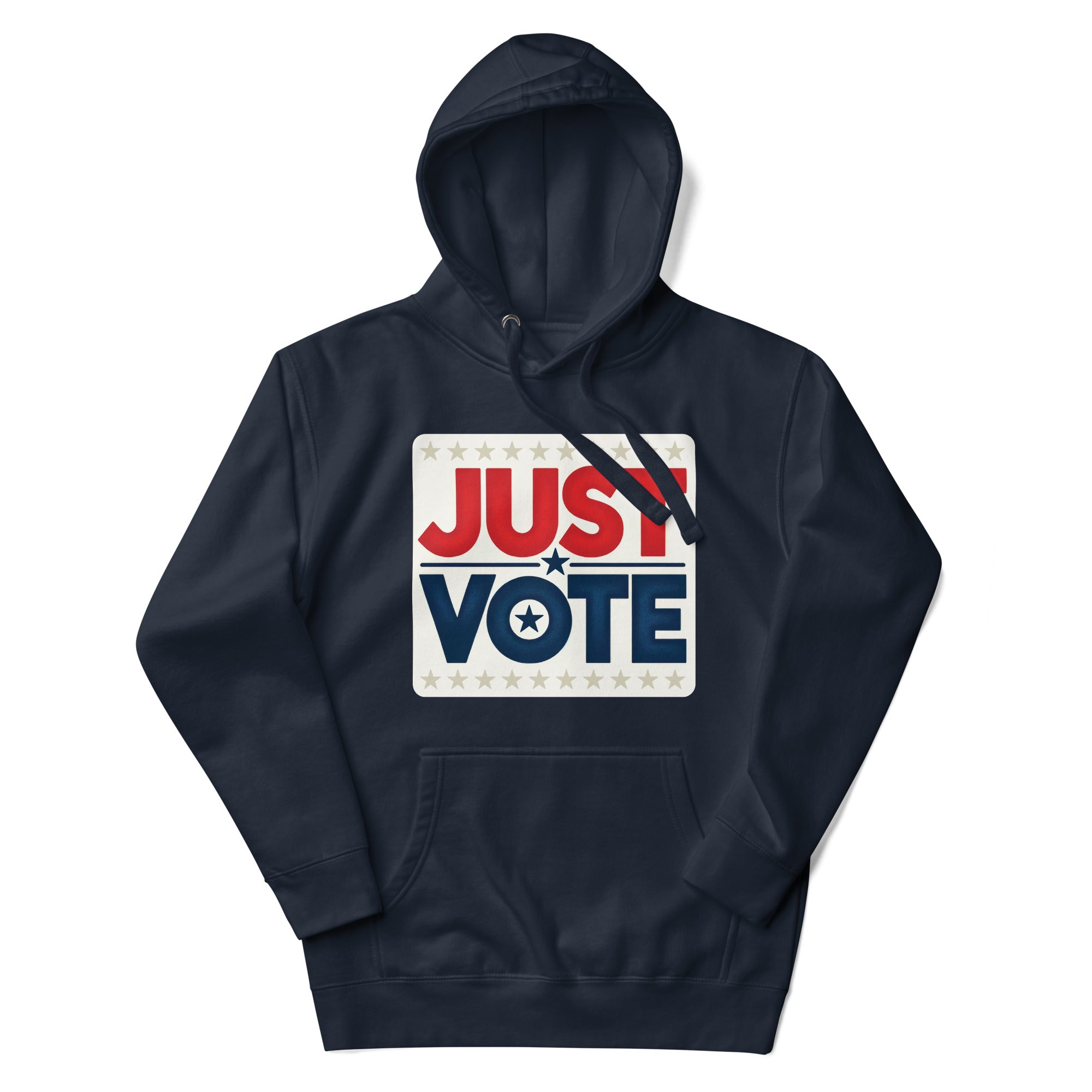 a hoodie with the words just vote on it