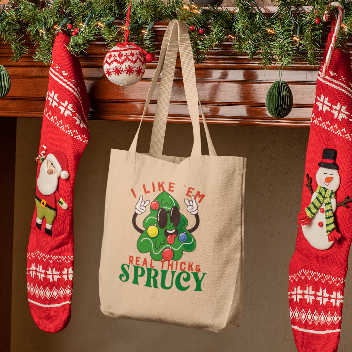 three christmas stockings hanging from a mantle