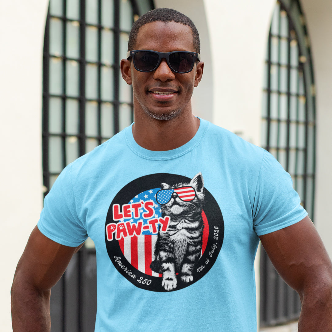a man wearing a blue shirt and sunglasses