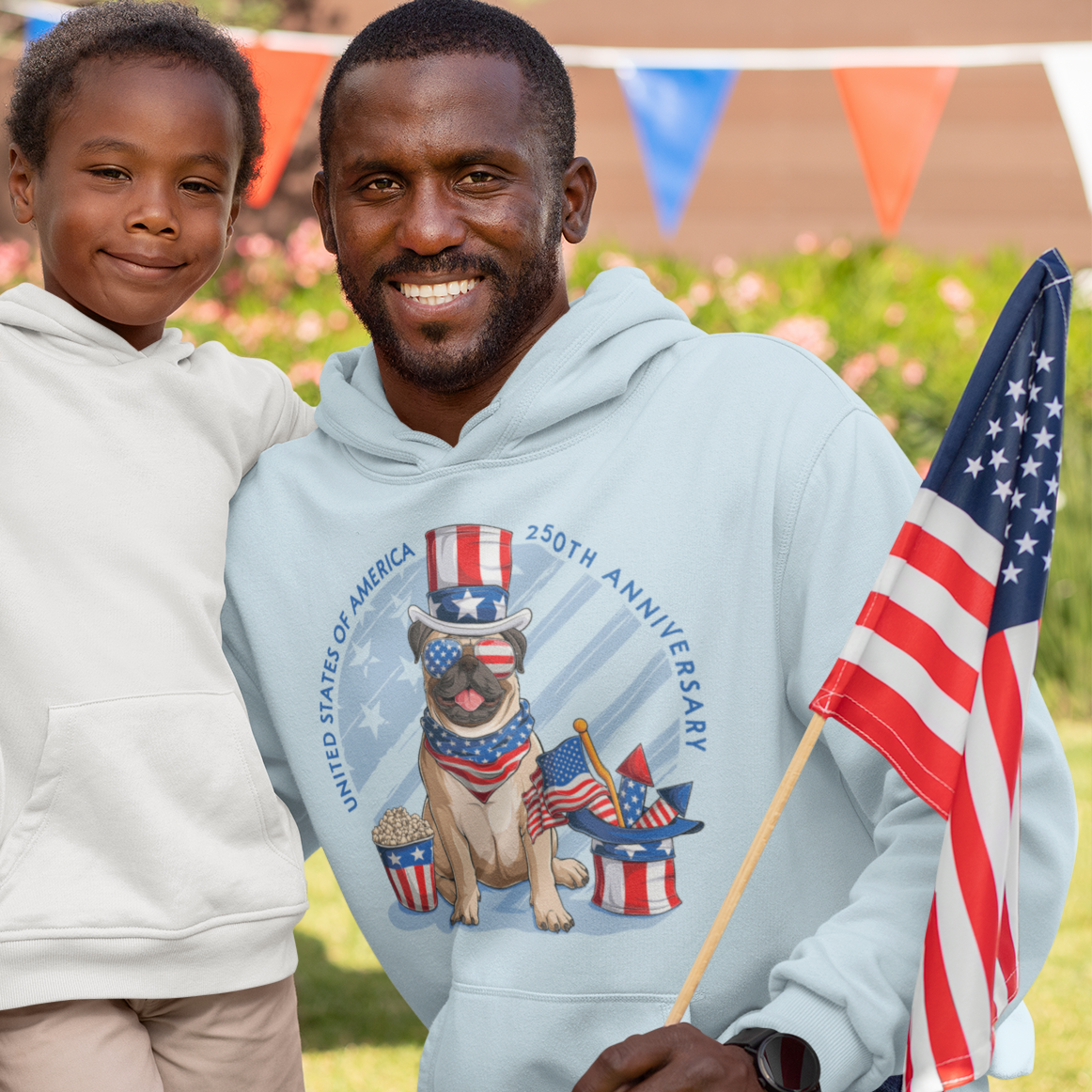 a man and a little girl standing next to each other