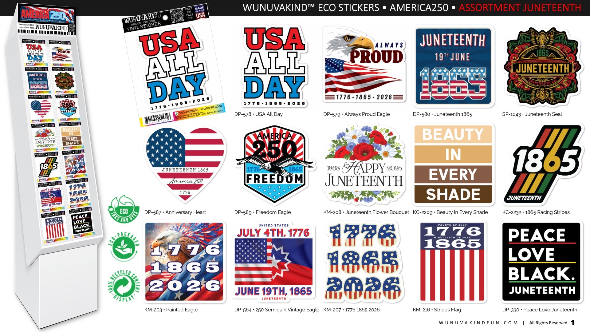 Eco Stickers | America250 | Assortment Juneteenth