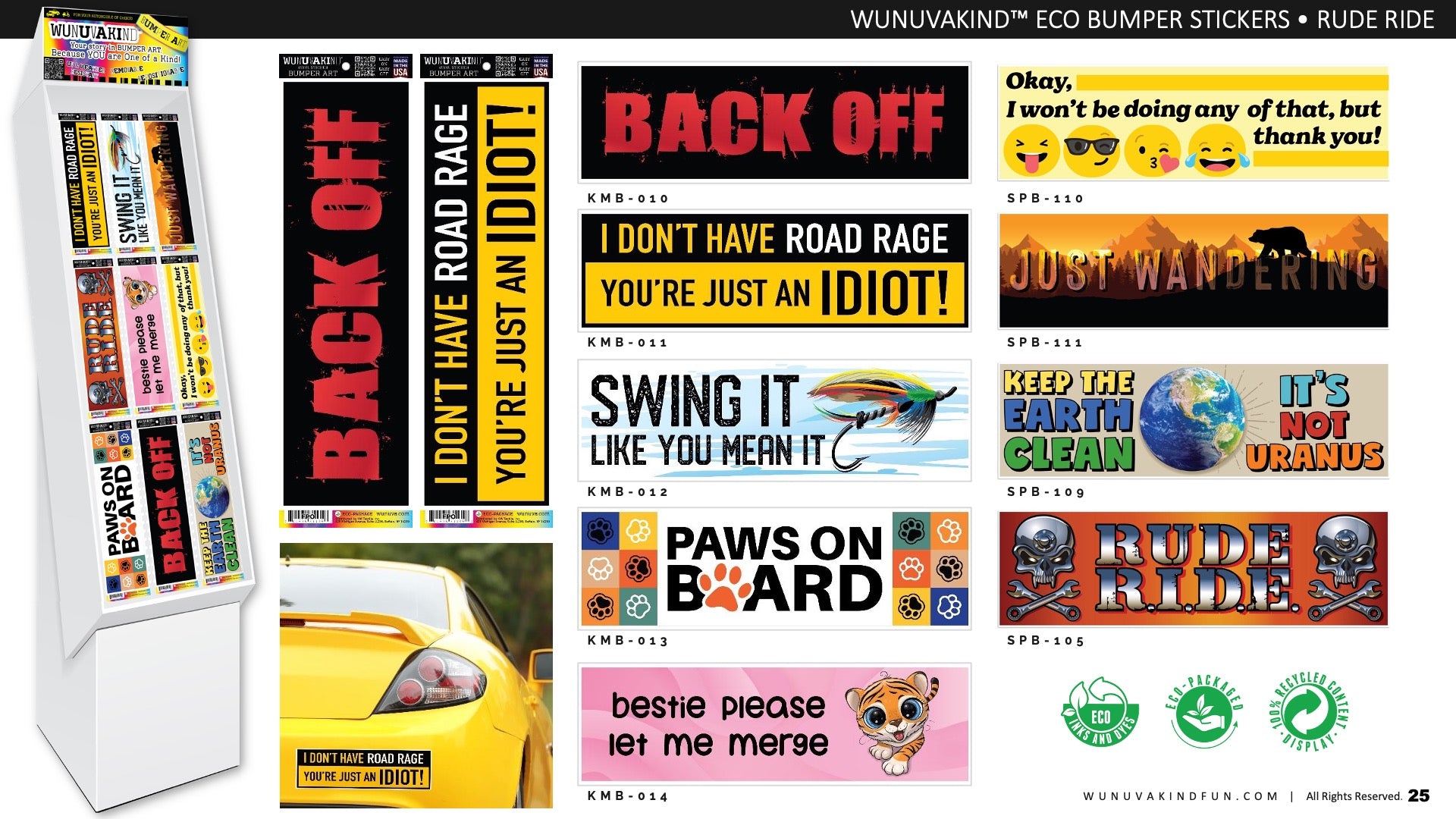Eco Bumper Stickers | Rude Ride