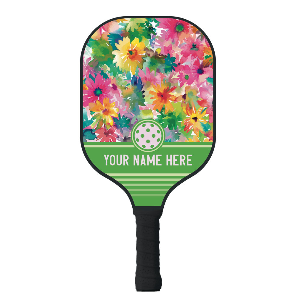 Floral Name Personalized Pickleball Paddle