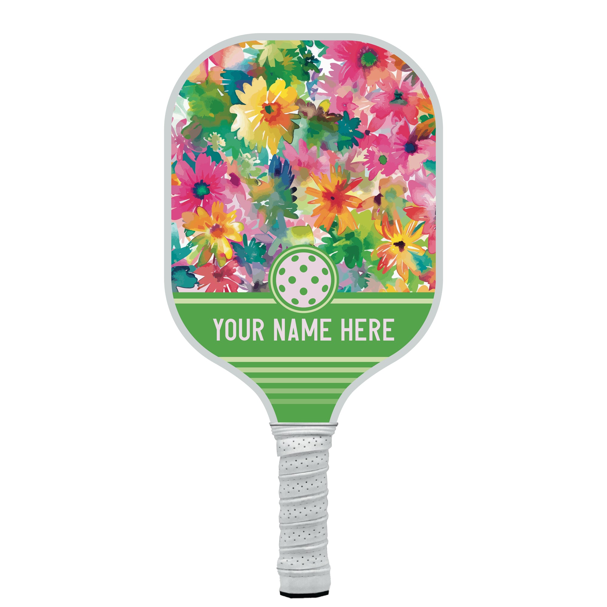 Floral Name Personalized Pickleball Paddle