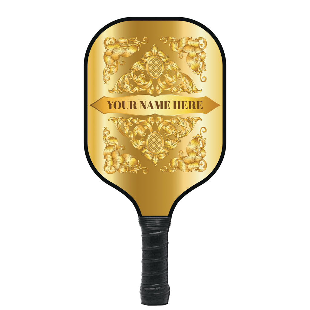 Ornate Gold Baroque Personalized Pickleball Paddle