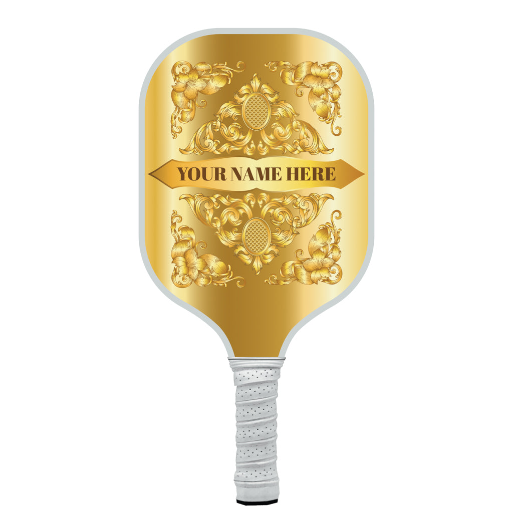 Ornate Gold Baroque Personalized Pickleball Paddle