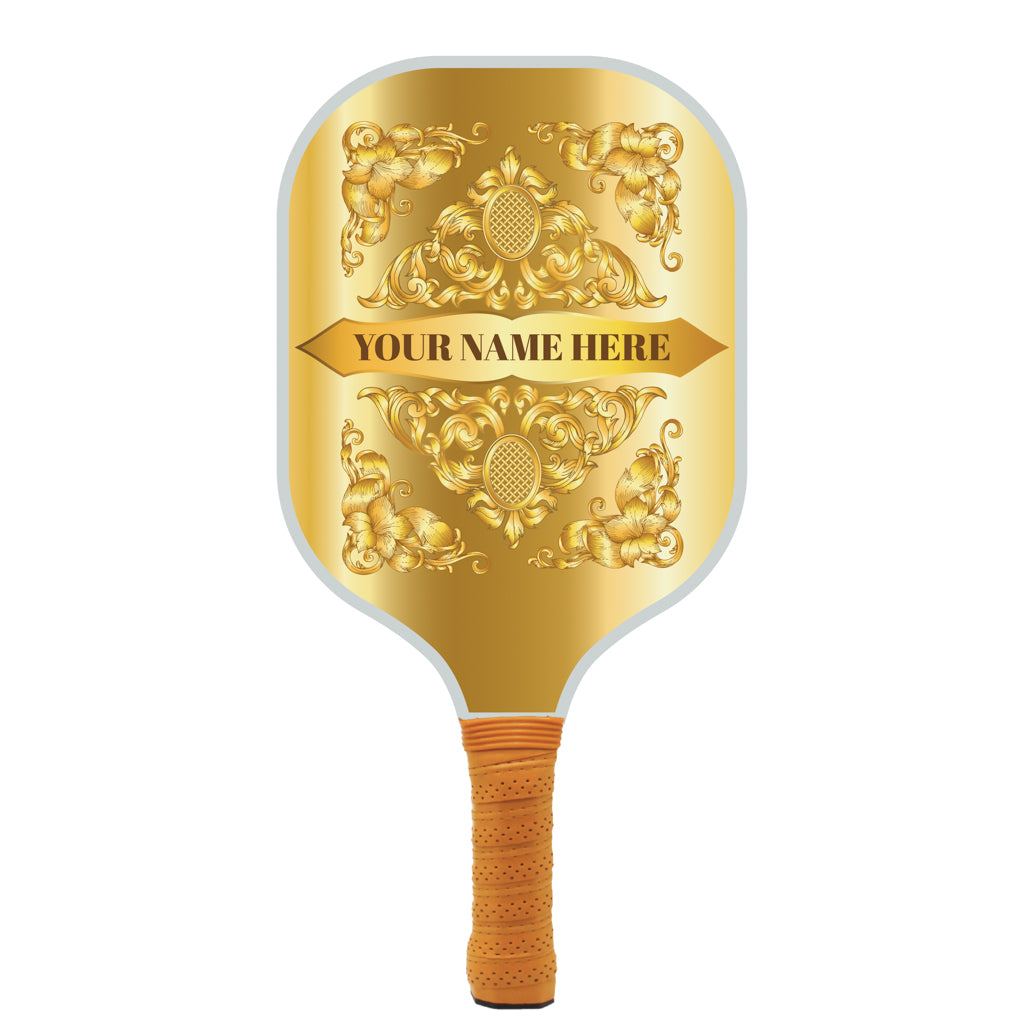 Ornate Gold Baroque Personalized Pickleball Paddle