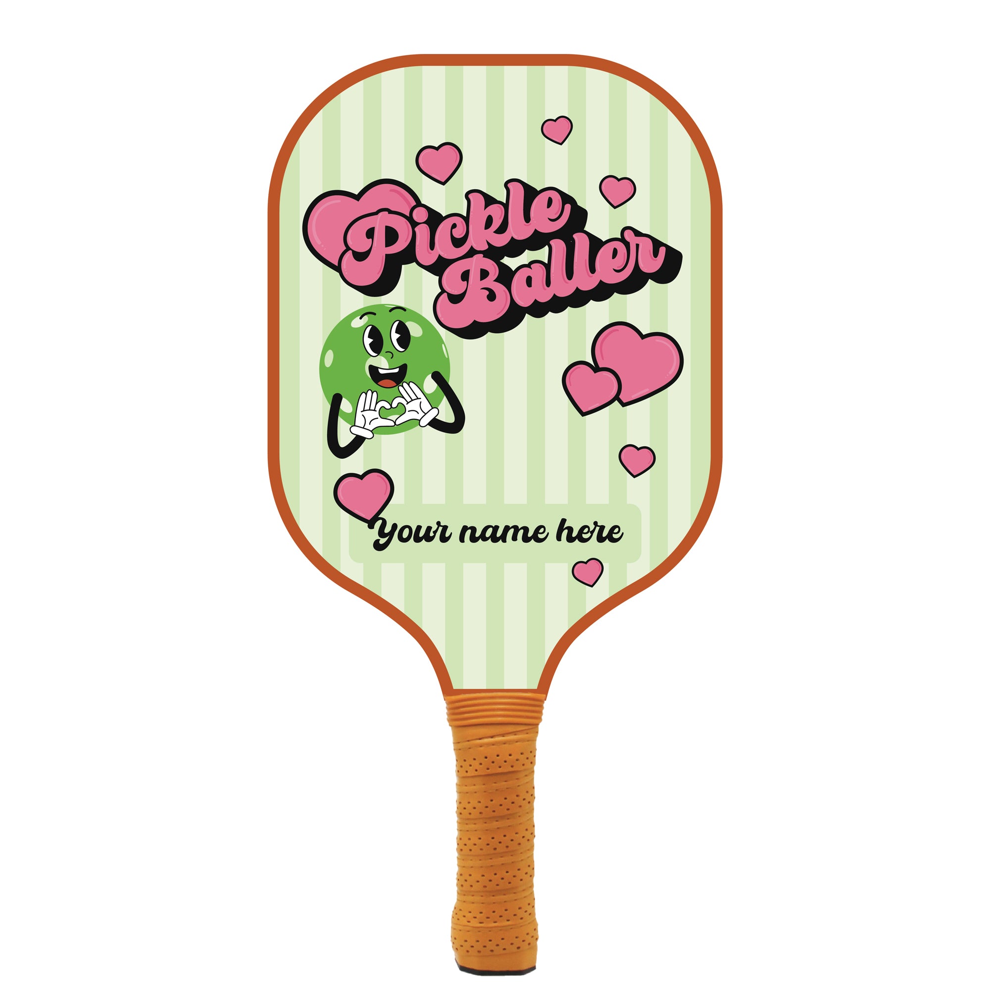 Pickleballer Hearts Name Personalized Pickleball Paddle