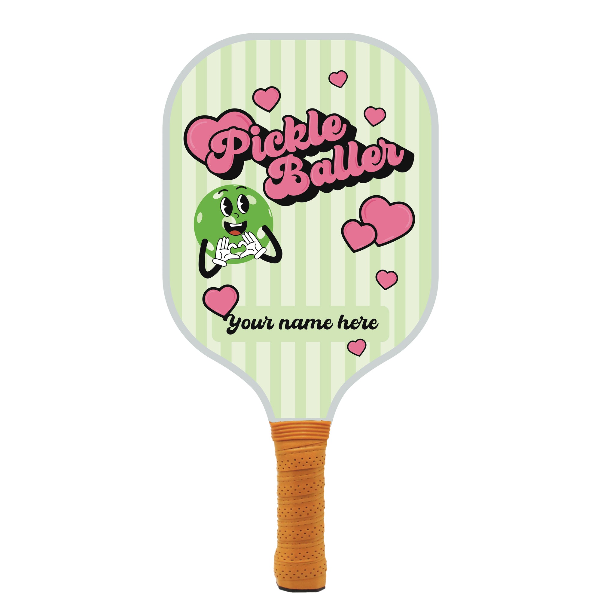 Pickleballer Hearts Name Personalized Pickleball Paddle