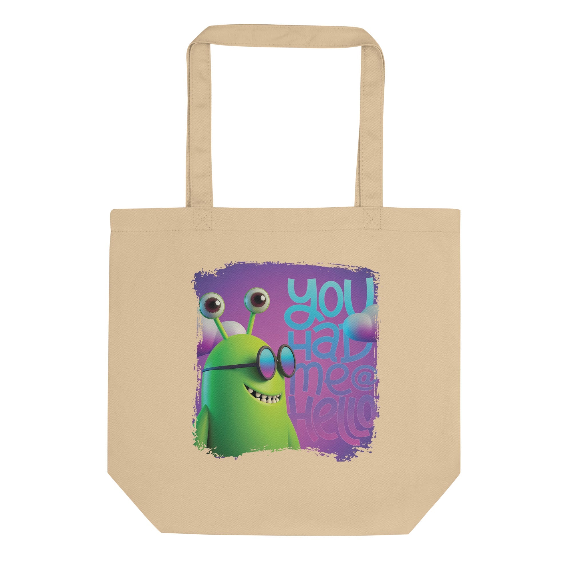 a tote bag with a cartoon character on it