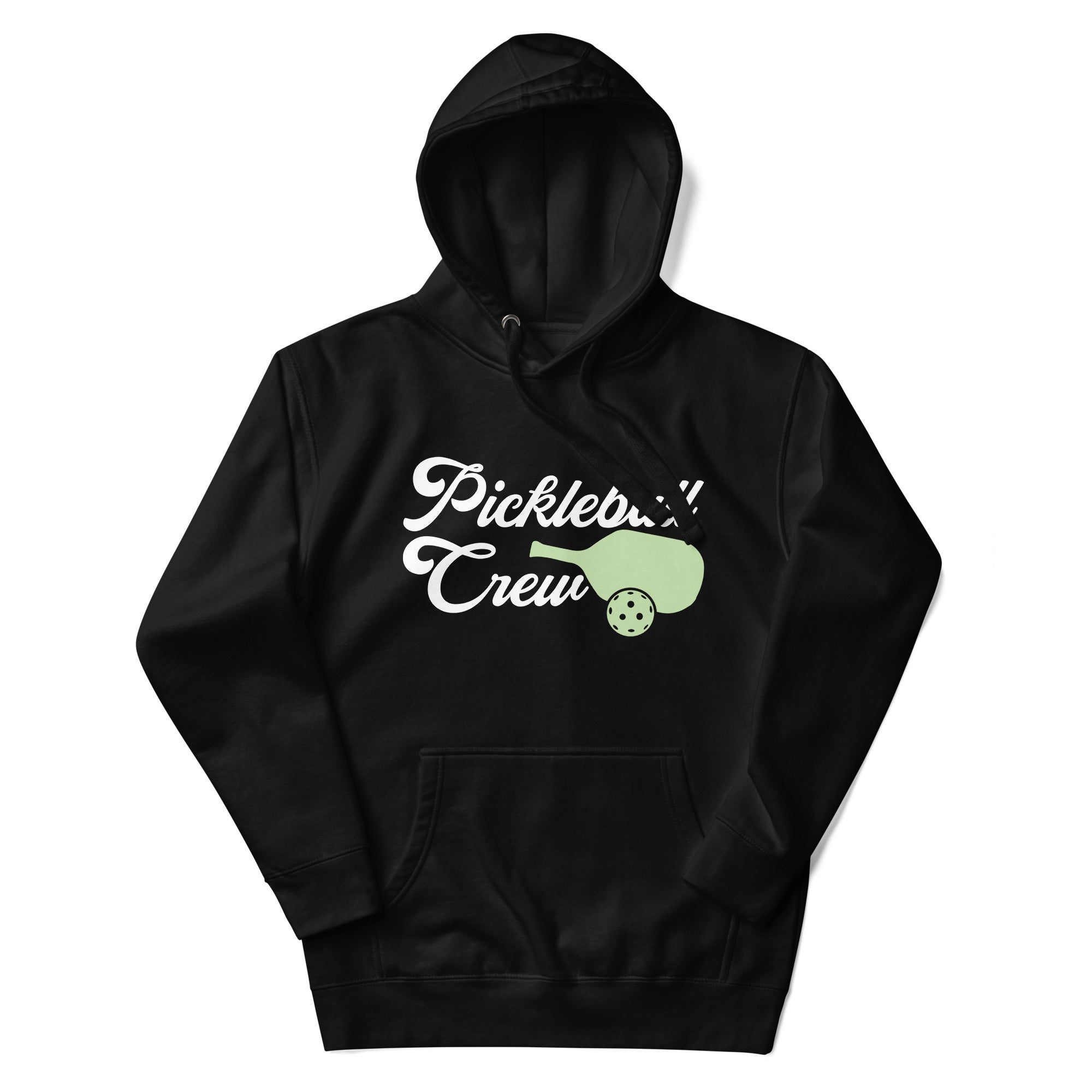 a black hoodie with the words pickles crew on it