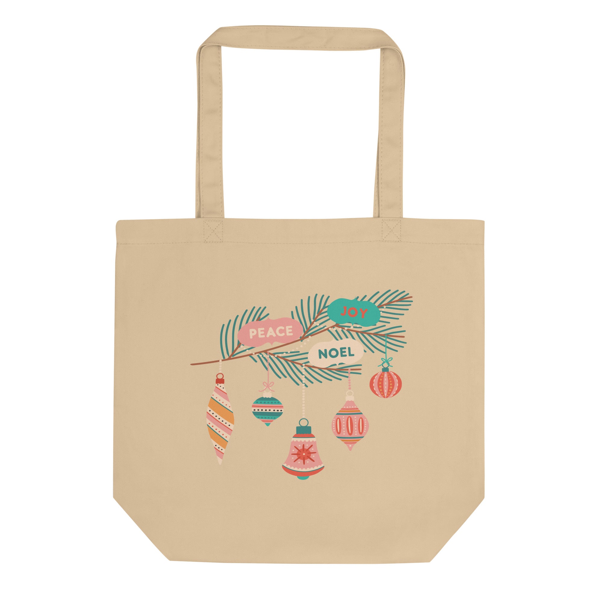 a tote bag with ornaments on it