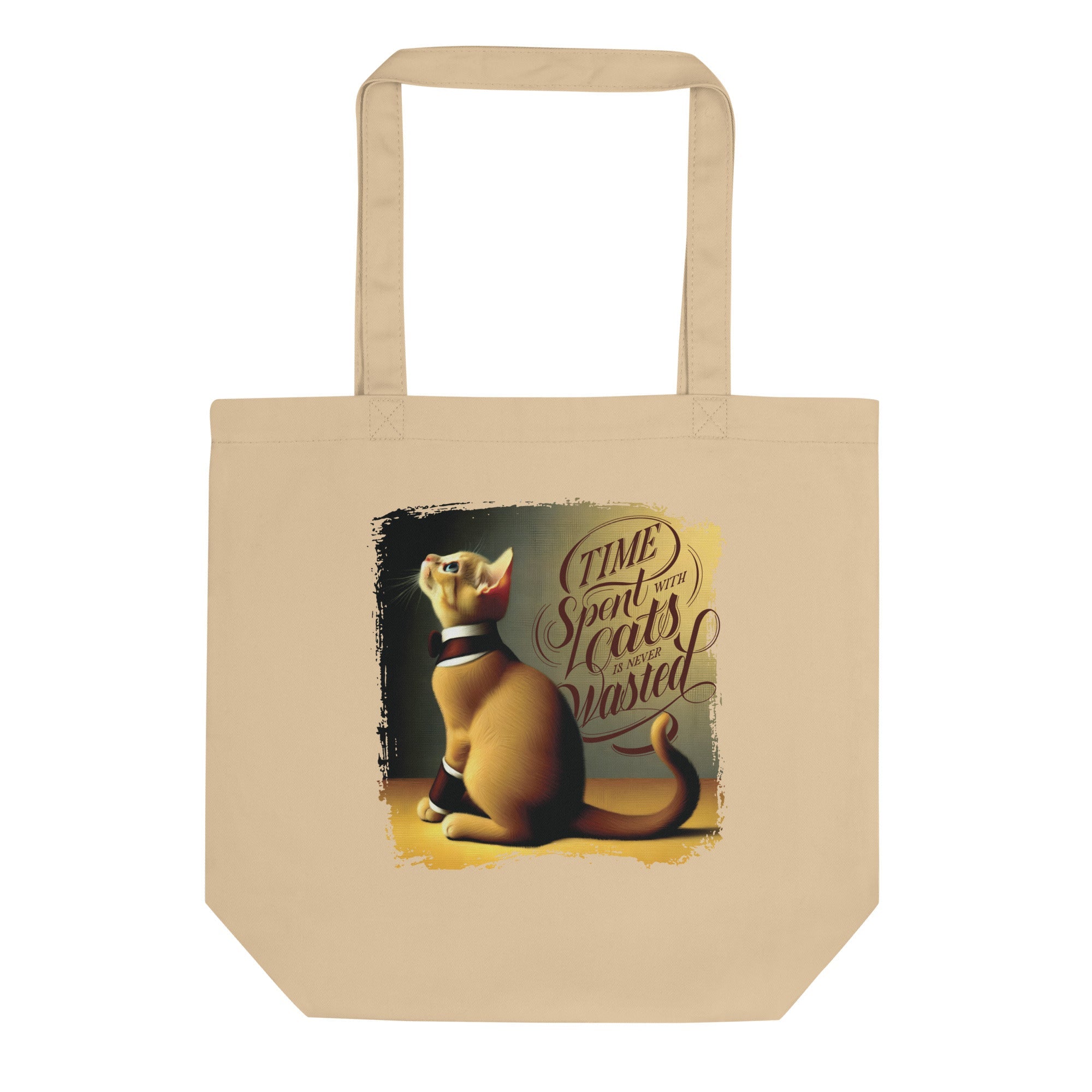 a tote bag with a picture of a cat on it