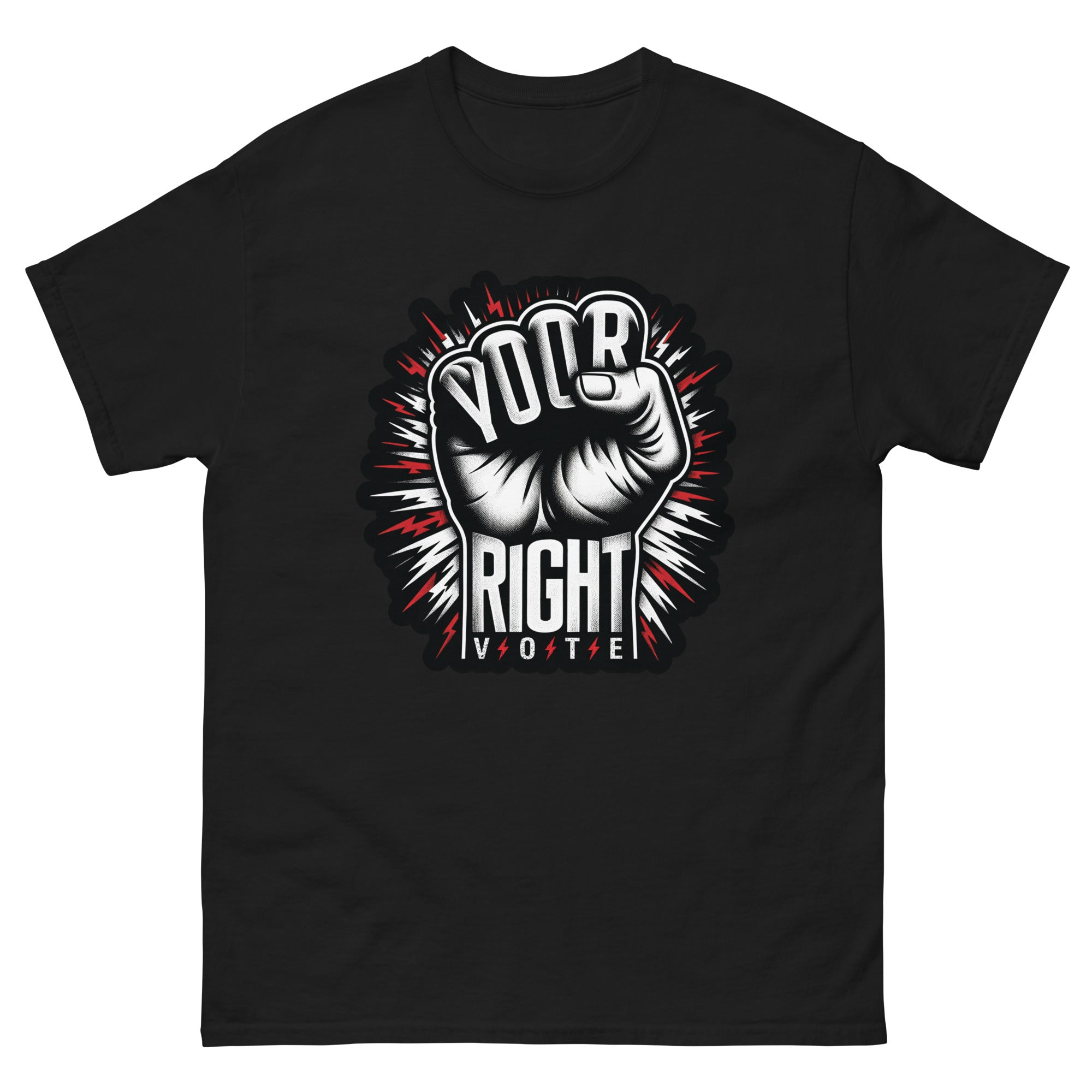 a black t - shirt with the words vote right on it