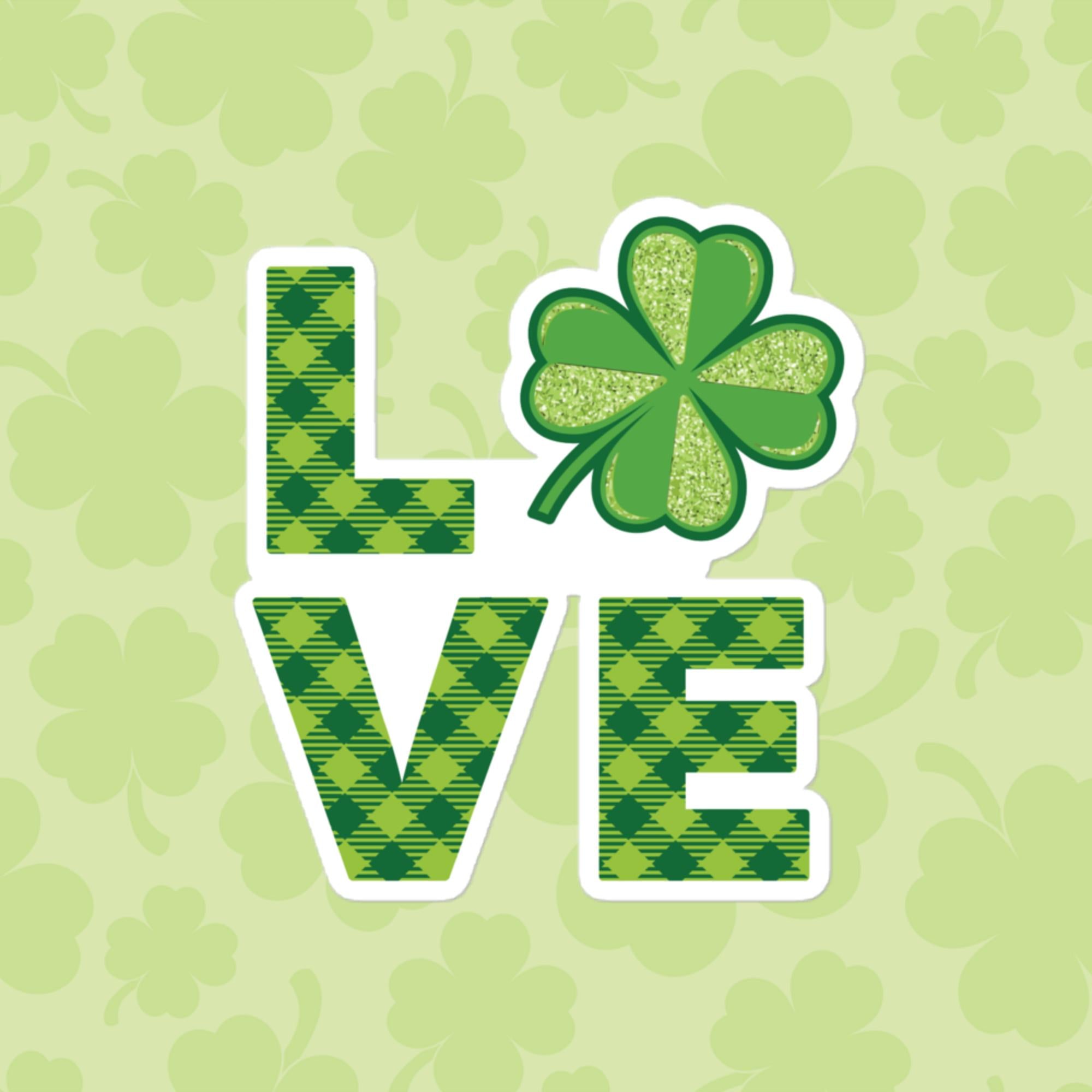 a shamrock with the word love written in it