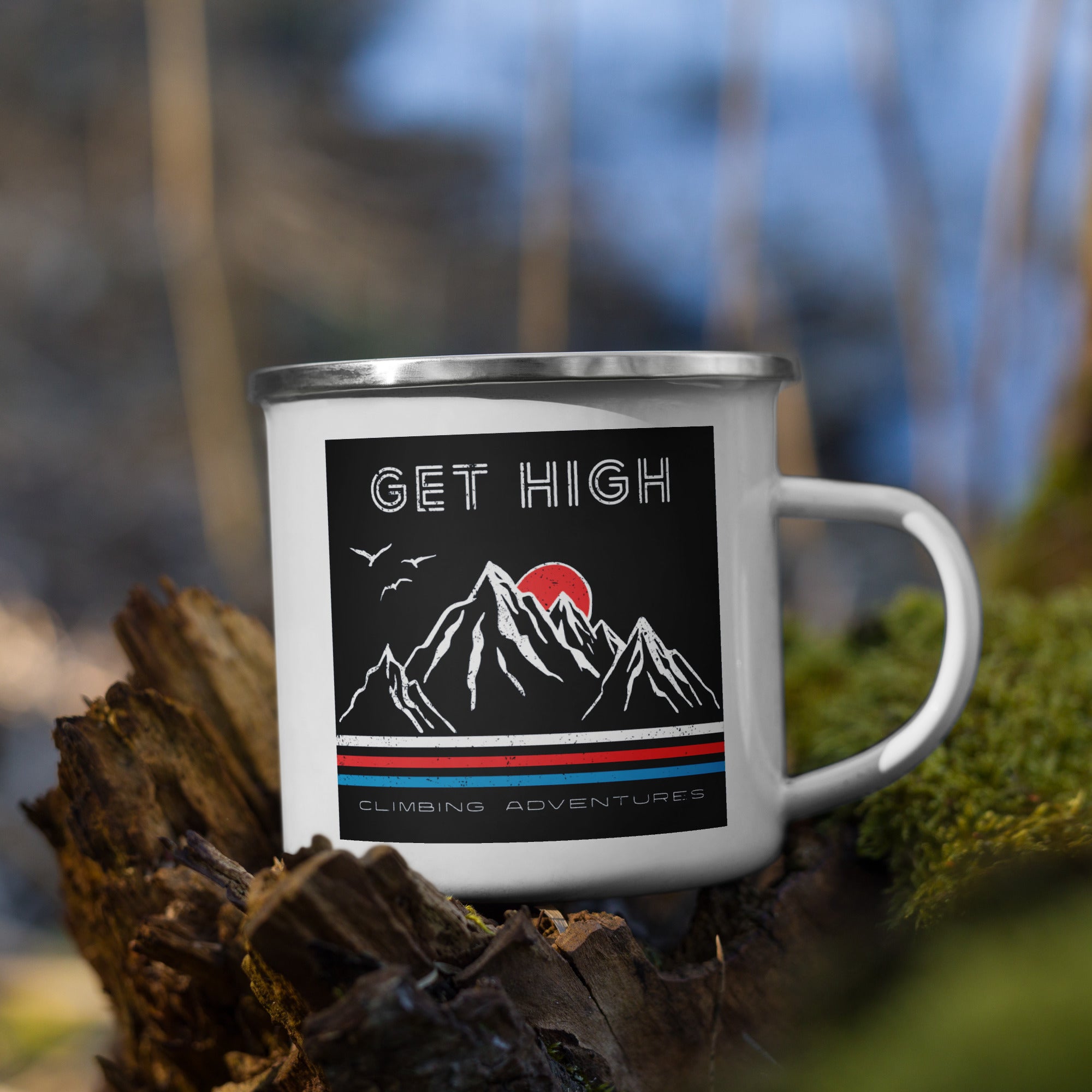 Get High Mountains Enamel Mug