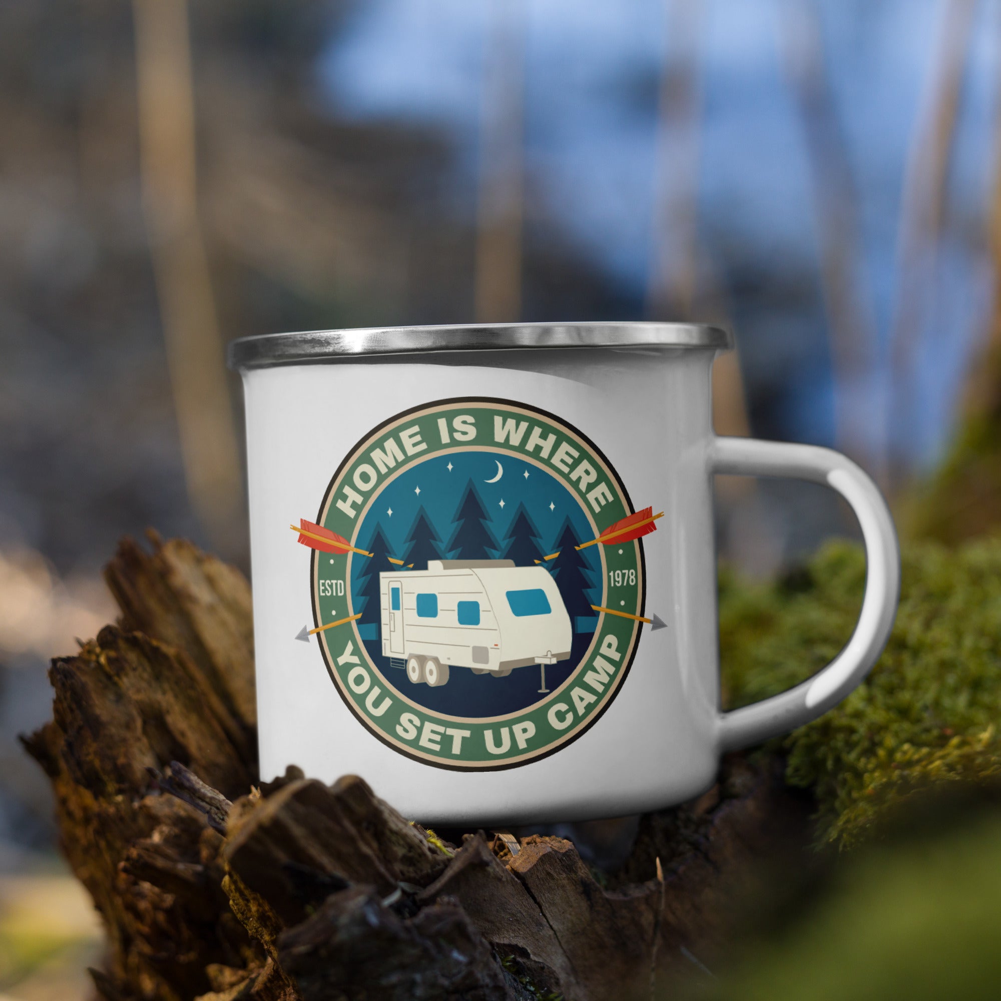 Home is Where You Set Up Camp Enamel Mug