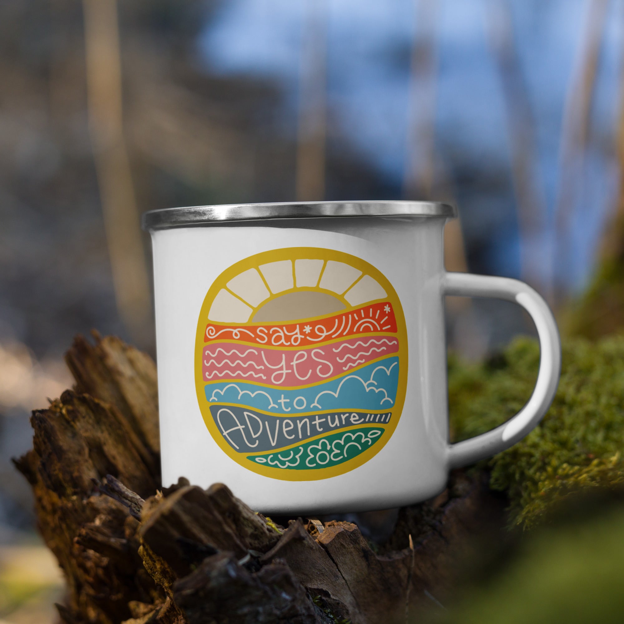 Say Yes To Adventure Enamel Mug