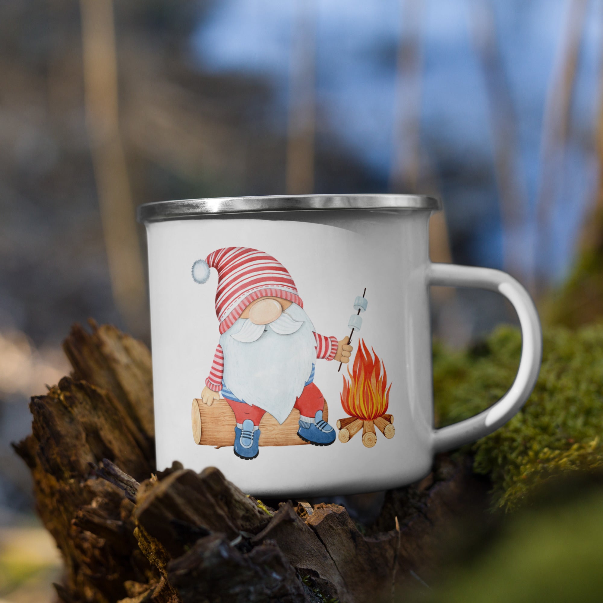 Campfire Gnome Enamel Mug