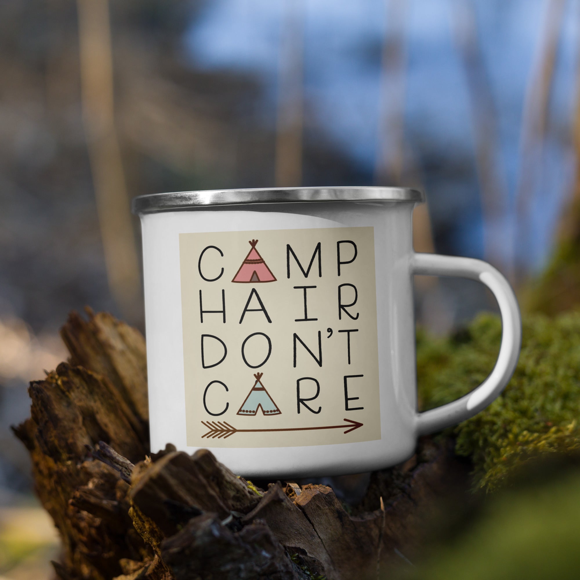 Camp Hair Don't Care Enamel Mug