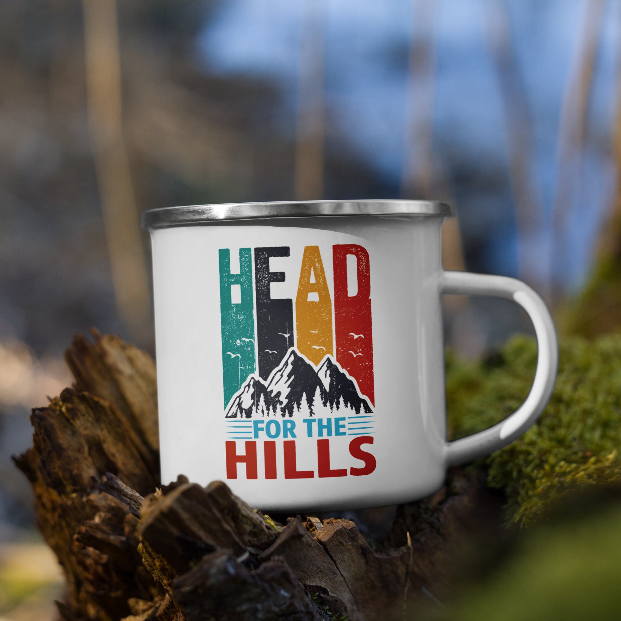 Head For The Hills Enamel Mug