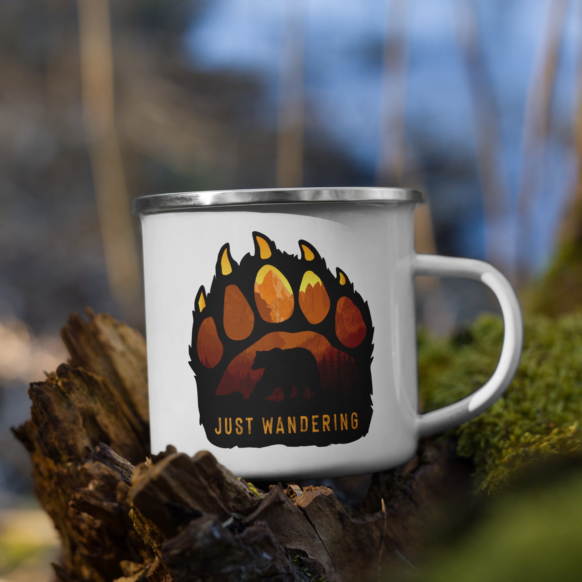 Just Wandering Bear Enamel Mug