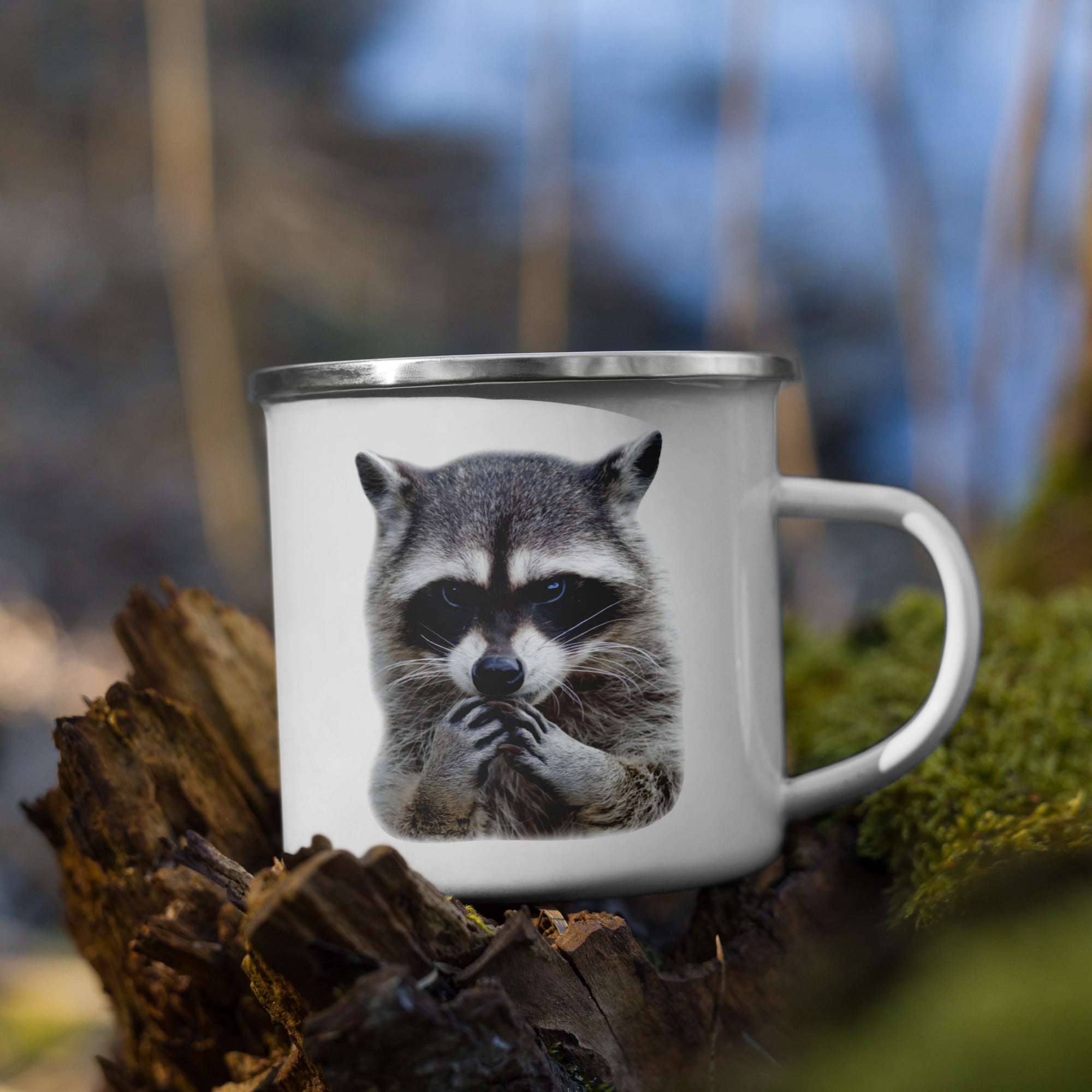 Raccoon Enamel Mug