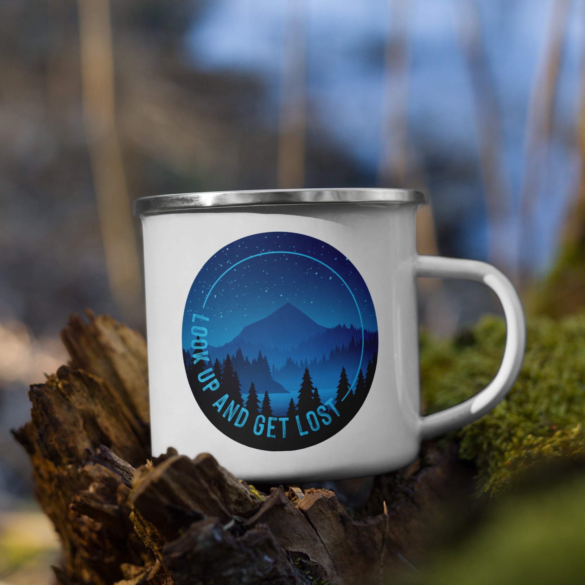 Look Up And Get Lost Enamel Mug