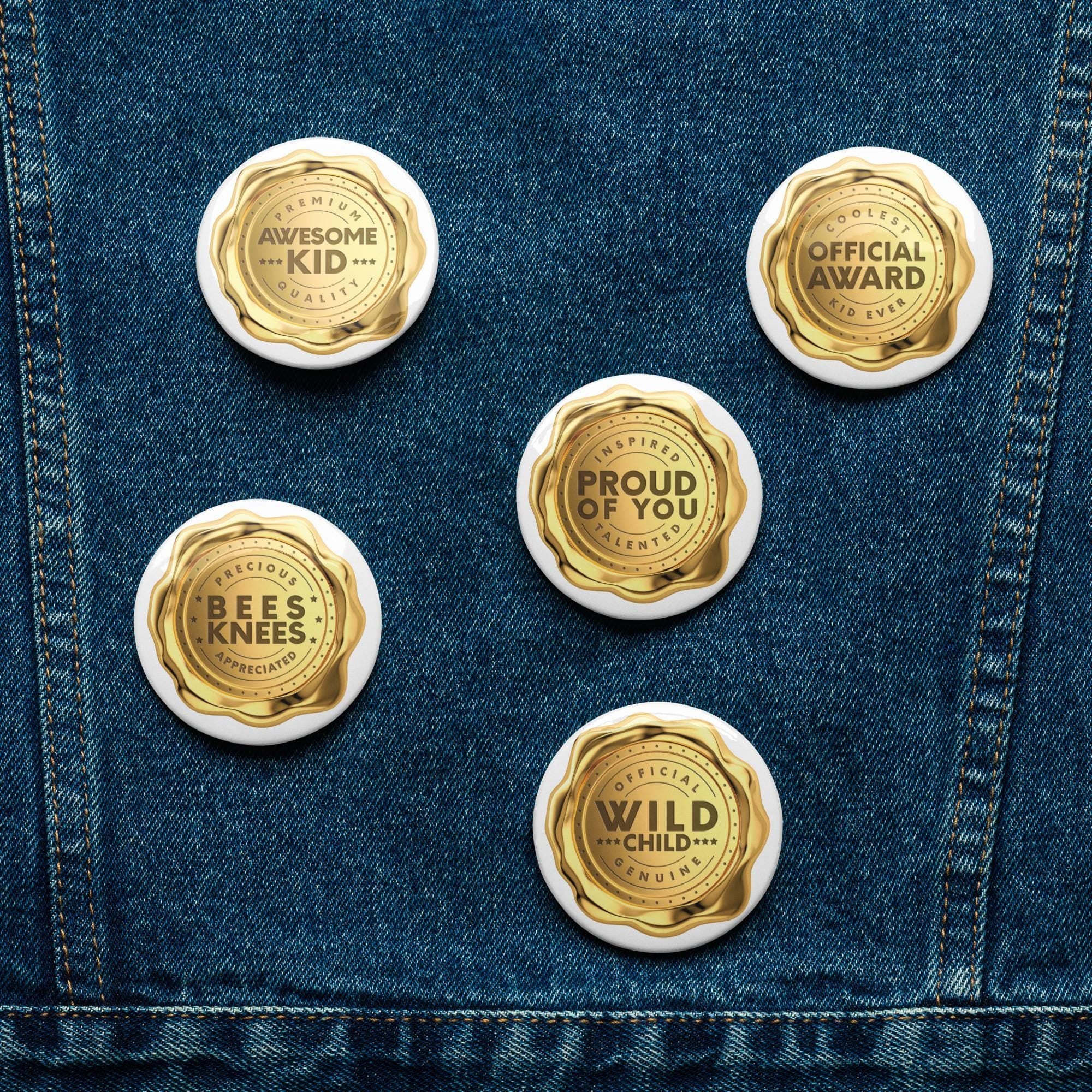 Set of pin buttons
